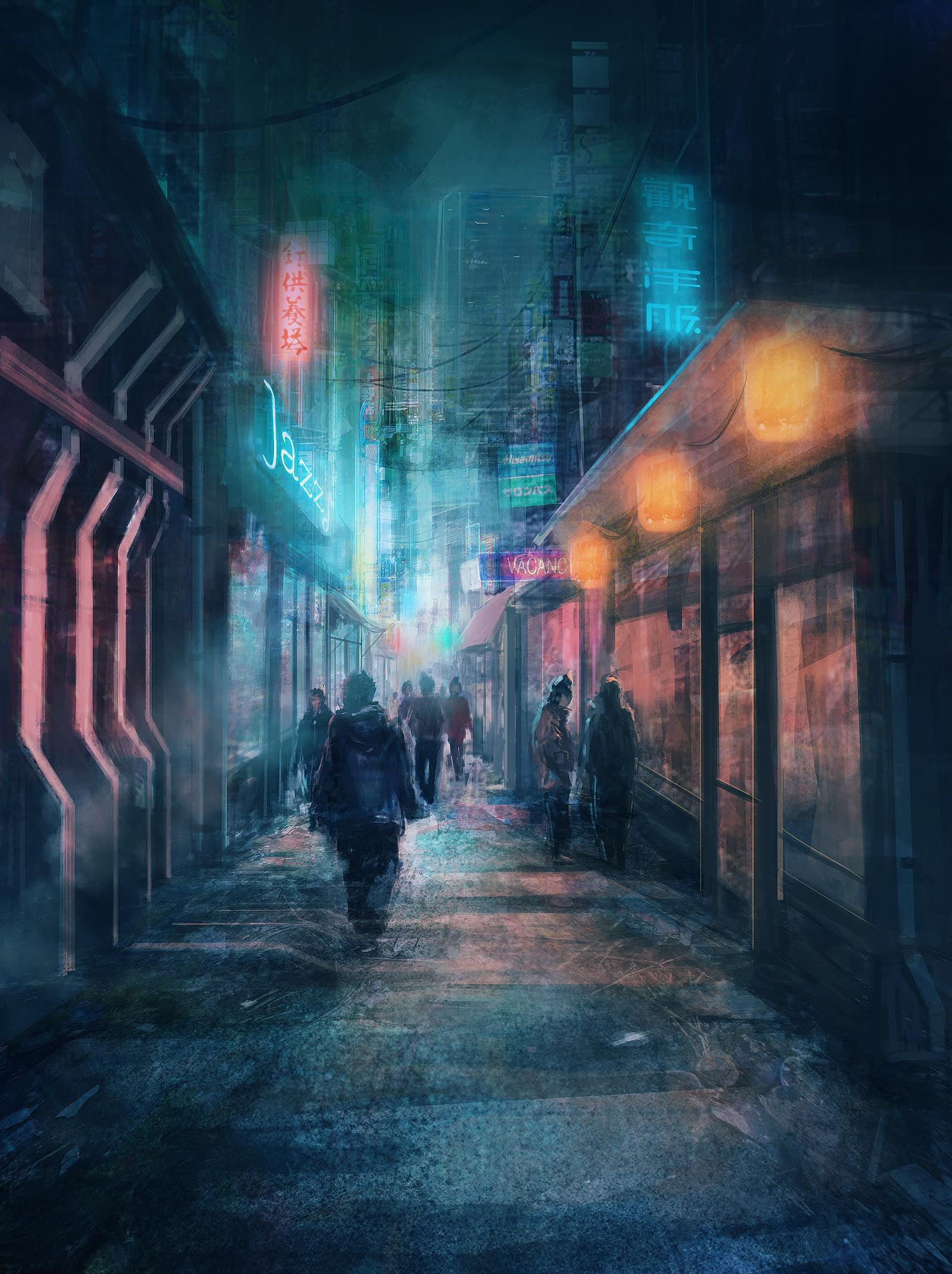 Wallpaper #0GgmGJMBSpphPi3-_xE1116 Street Conceptby Derek Poole Cyberpunk City Cyberpunk Art