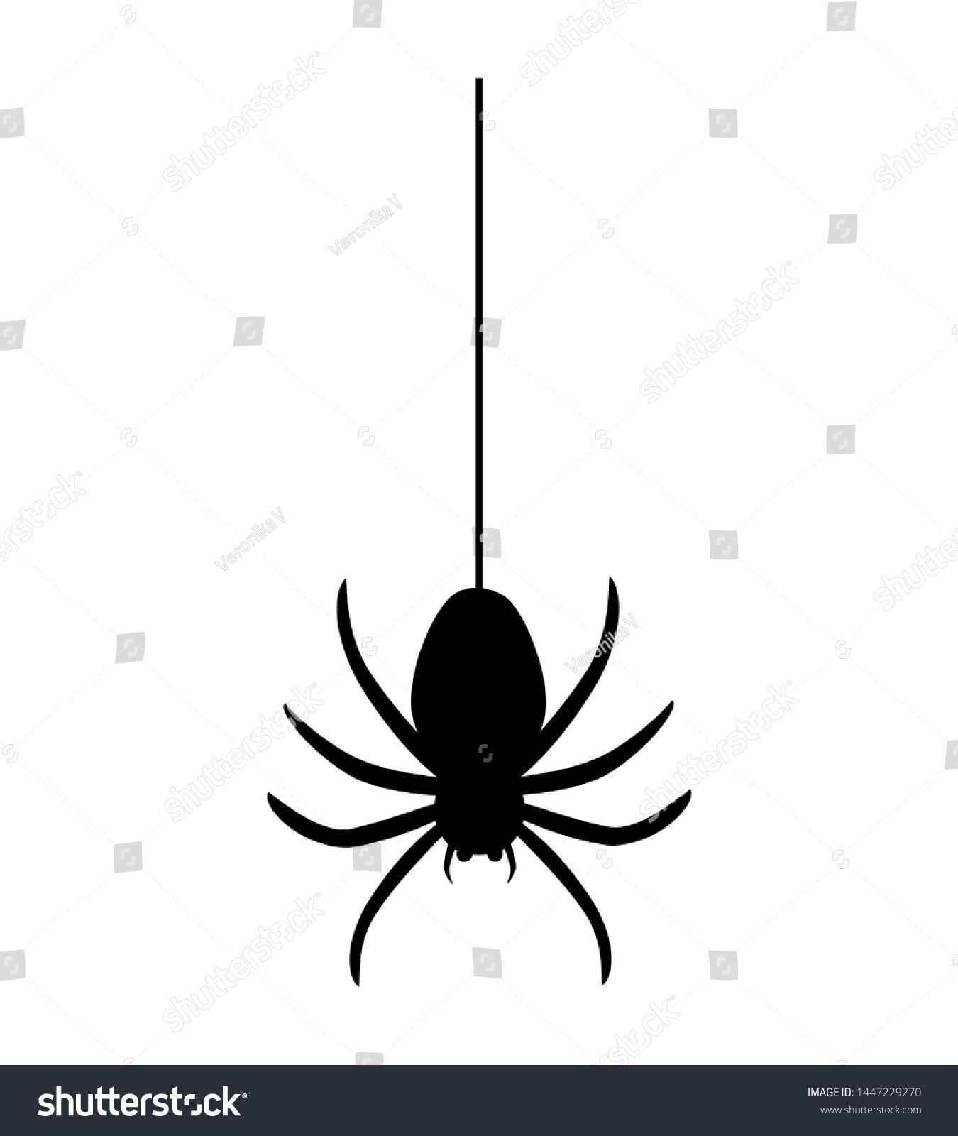Wallpaper #aRnOEo8BtGB6xQ786WQF38 Black Spider Silhouette on White Background with Clipping Area for Text