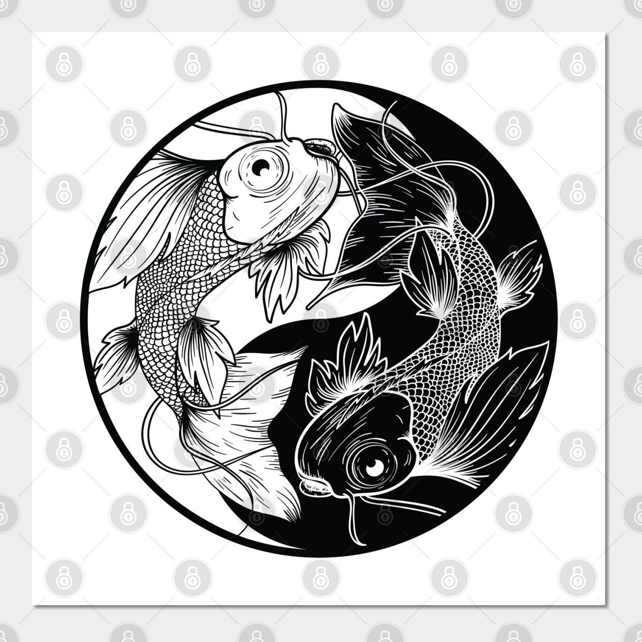 Wallpaper #4f2e6 Koi Fish Heart Original Watercolor Painting Etsy