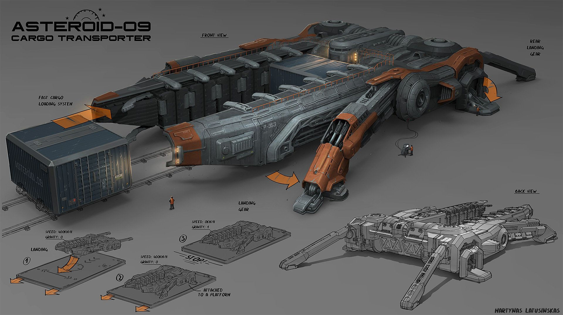 Wallpaper #PKeVMpMBlSzal8H1Ttud46 Artstation Asteroid 09 Martynas Latusinskas Spaceship Concept