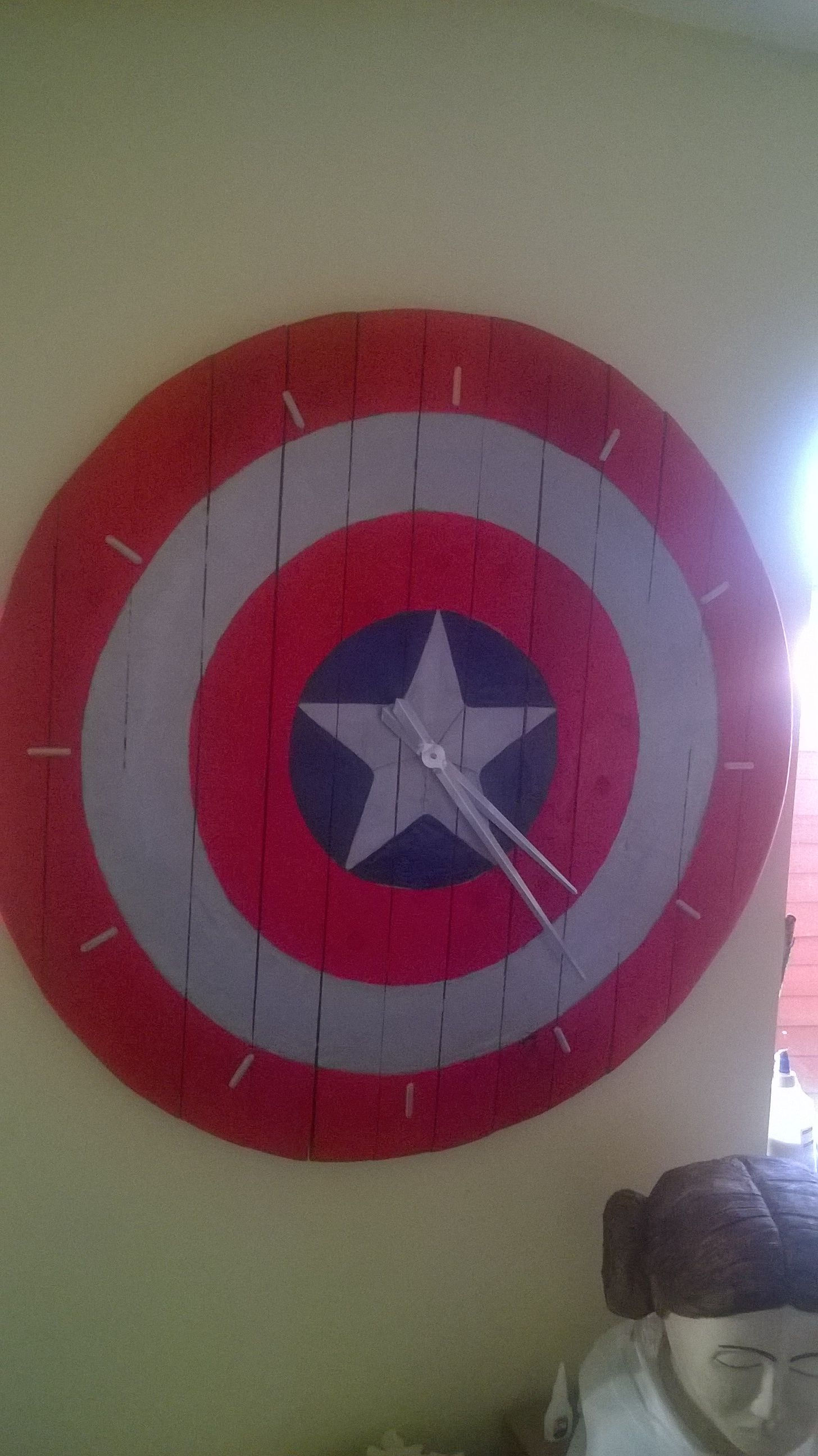 Wallpaper 24158 Captain America Shield Clock HD Wallpaper 24158
