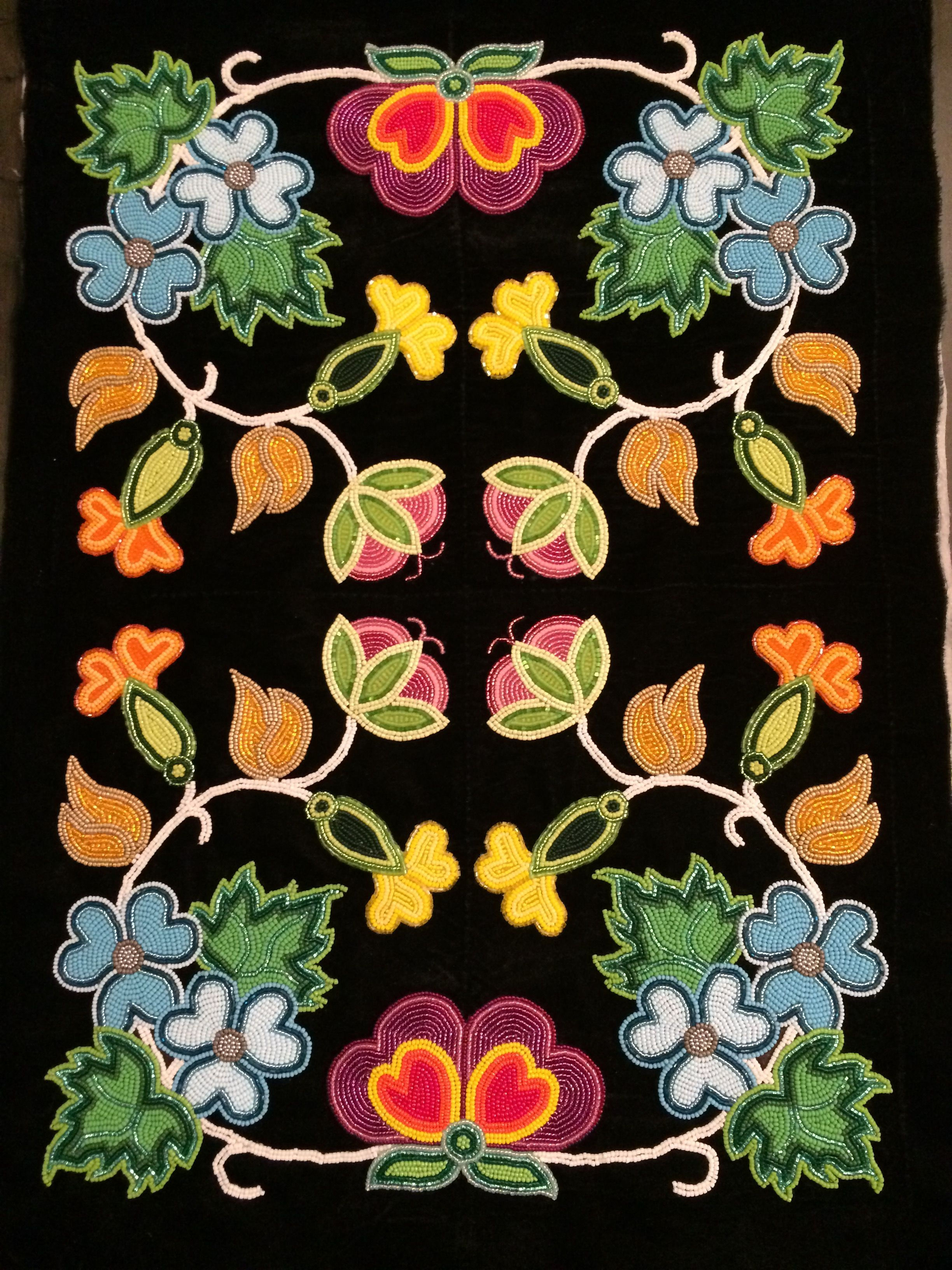 Wallpaper #pWfB7pIBSpphPi3-dF4W154 Ojibwe Floral Dress Panel Beadwork Floral Native American Beadwork