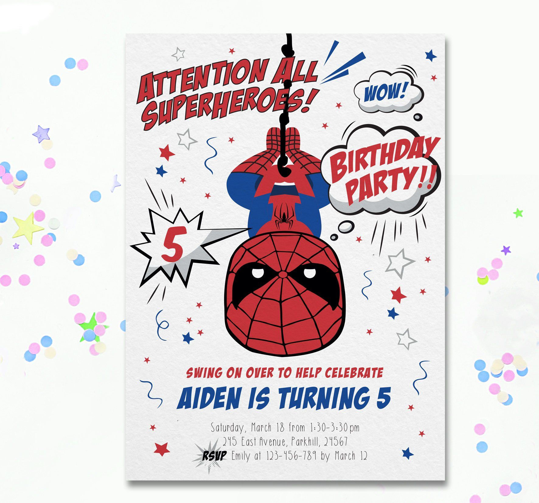 Wallpaper #nfRnOpMBKFX8bn3rLXiG128 Spider Man Birthday Party Invitation