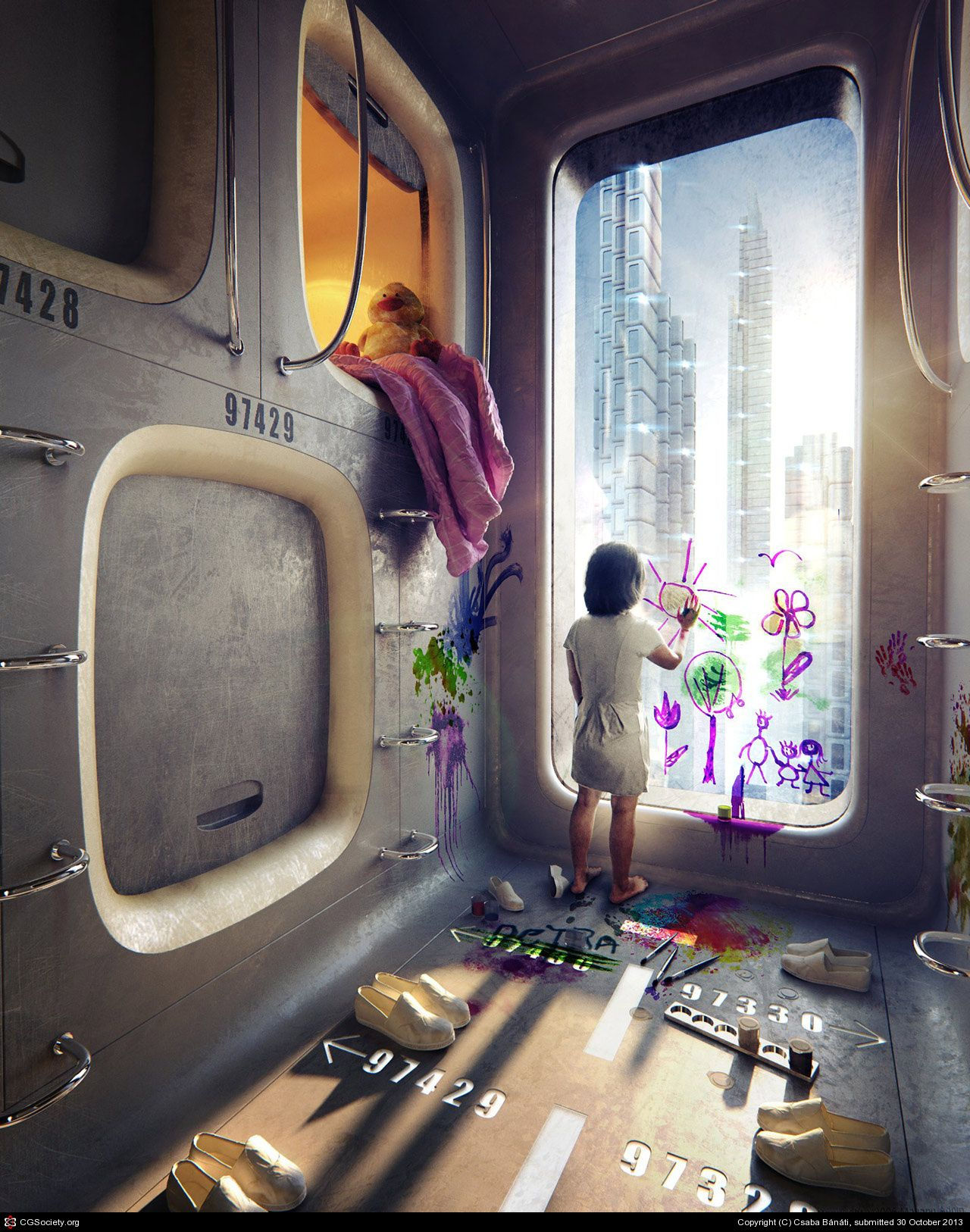 Wallpaper #RQAF6o4BSdW8dNouiA5I21 Capsule Homes by Csaba Banati 3D Science Fiction Art Cyberpunk