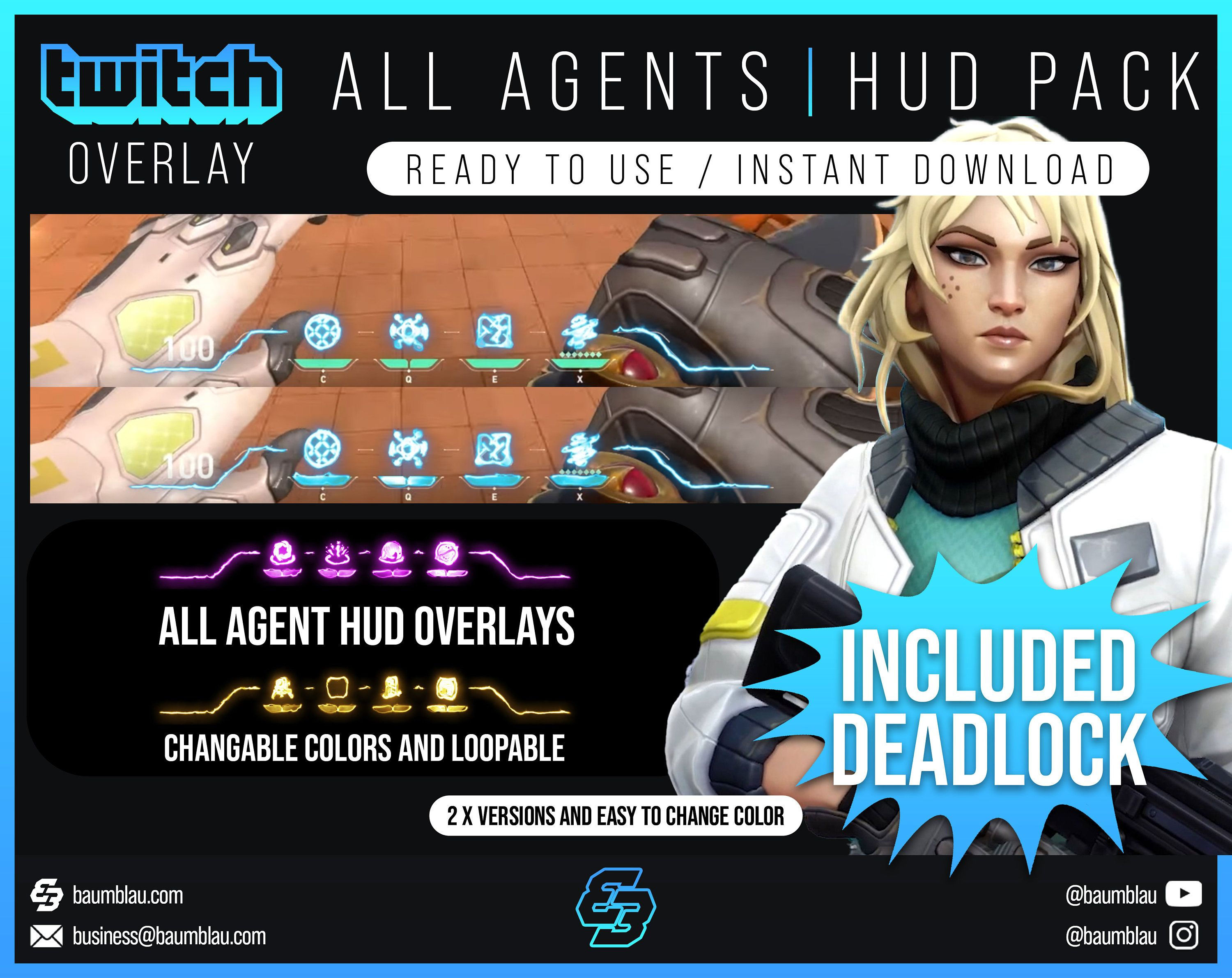 Wallpaper #bme_6ZIBSpphPi3-ekMU58 Animated Valorant Hud Overlay with New Clove 2 Versions All 24x Agents