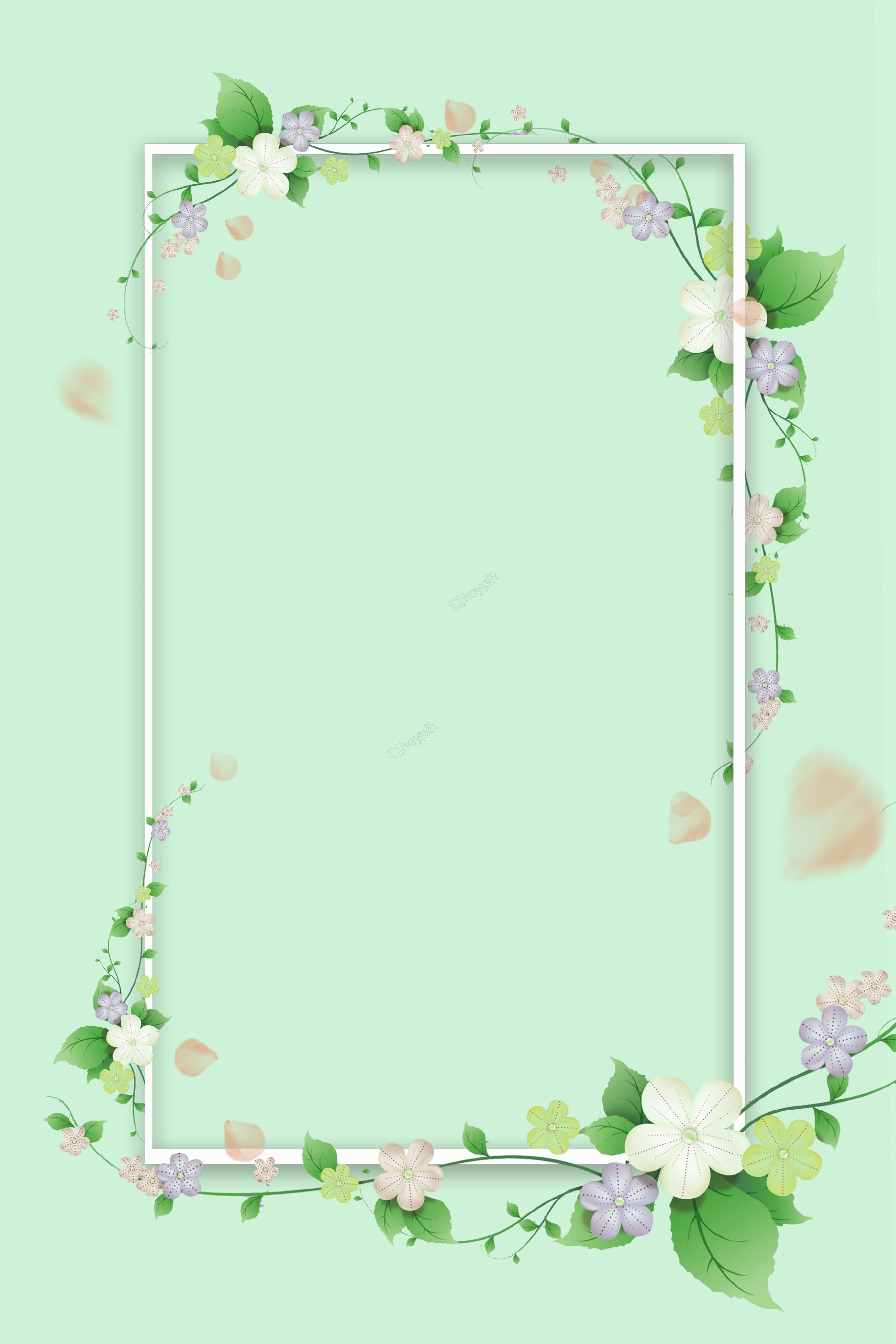 Wallpaper #ymhVIpMBSpphPi3-7TIp66 Fresh Green Flower Border Theme Poster Mint Green Wallpaper Flower