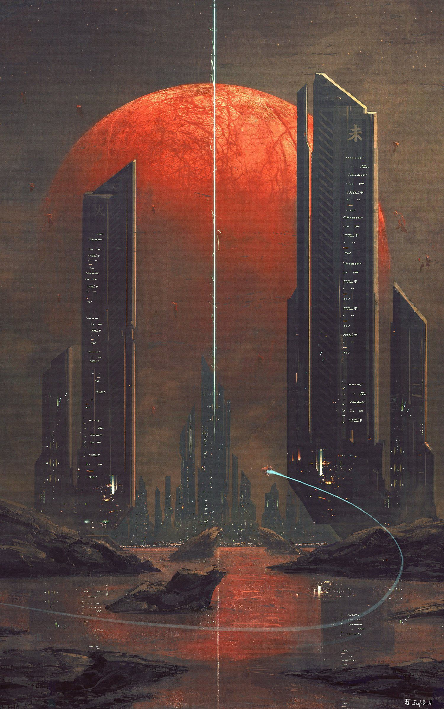 Wallpaper #6ByjQJMB8JfcLg2Jbvat96 La Science Fiction Ville Science Fiction Kunst Concept Art Landscape