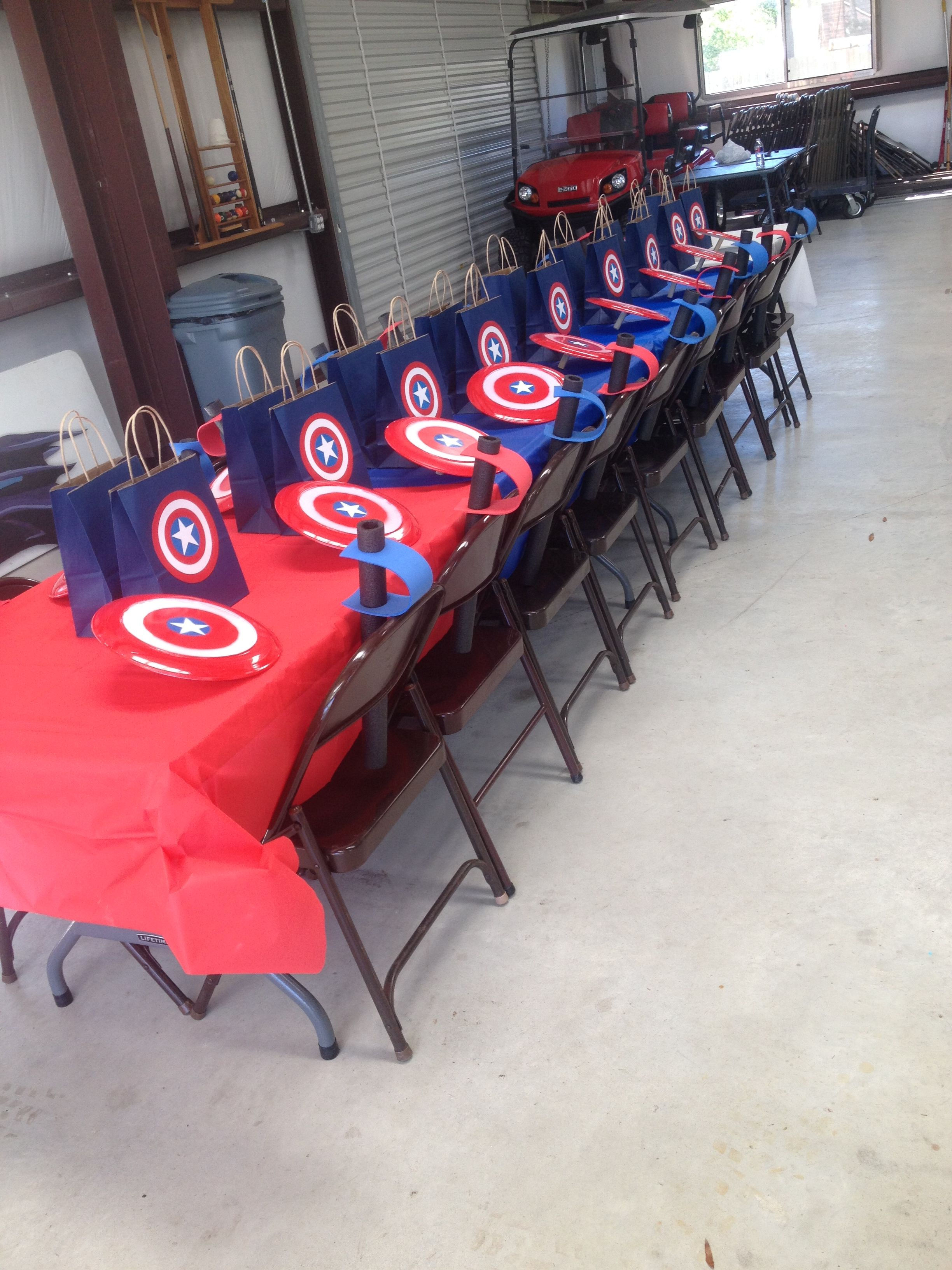 Wallpaper #THPrgo4BFI5NbQkszxmX26 A Patriotic Table Set Up for a Captain America Themed Birthday Party