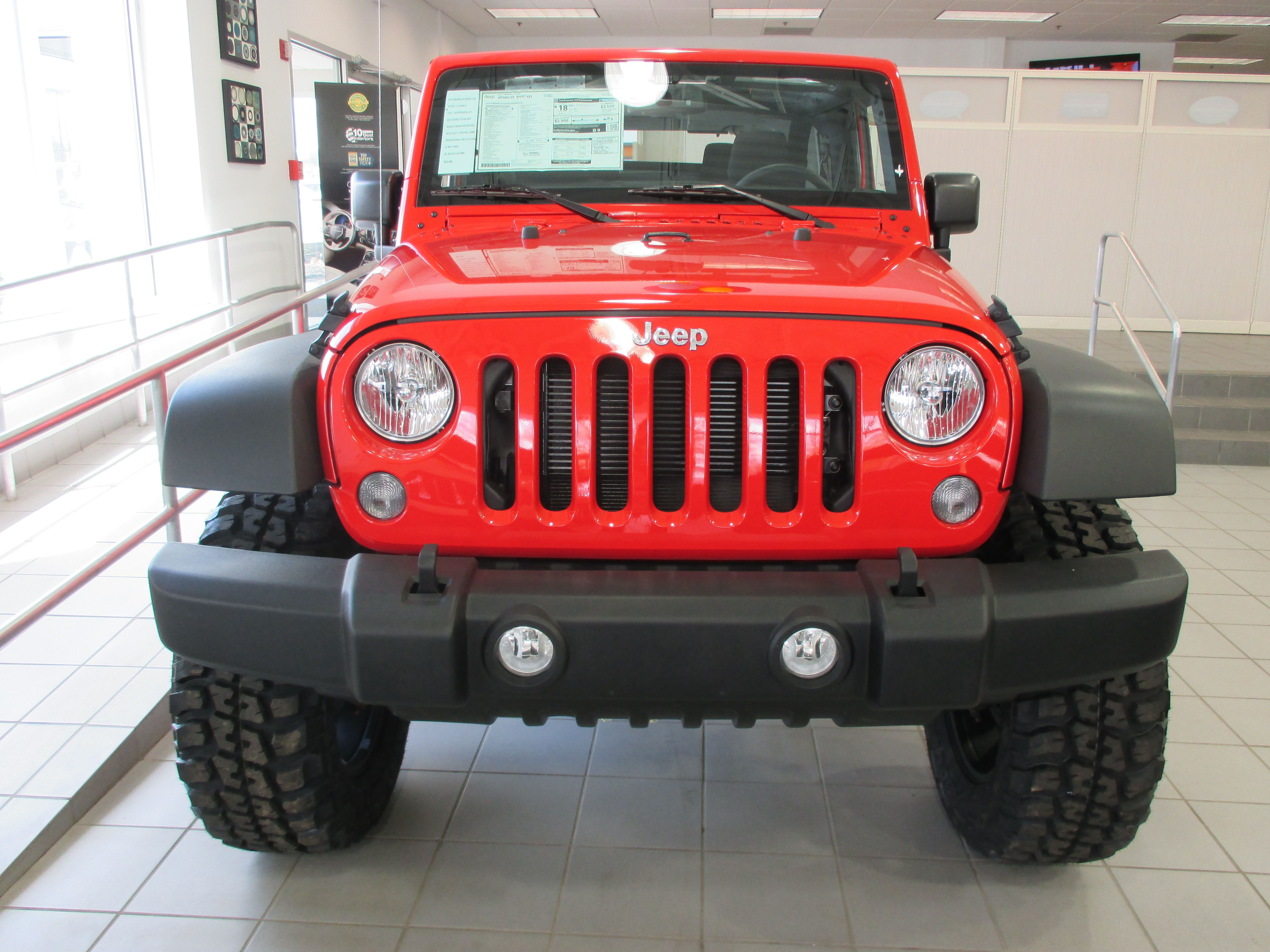 Wallpaper #l2hUFZMBSpphPi3-HAdw50 Firecracker Red Jeep Wrangler Unlimited Sport 4x4 with 37 Tires on