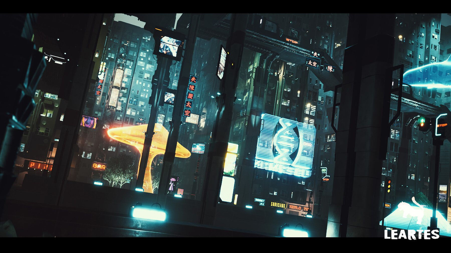 Wallpaper #LHRPwI4B_8f4nGFaX23d10 Artstation Cyberpunk Holograms Neon Set Set of 33 Holograms