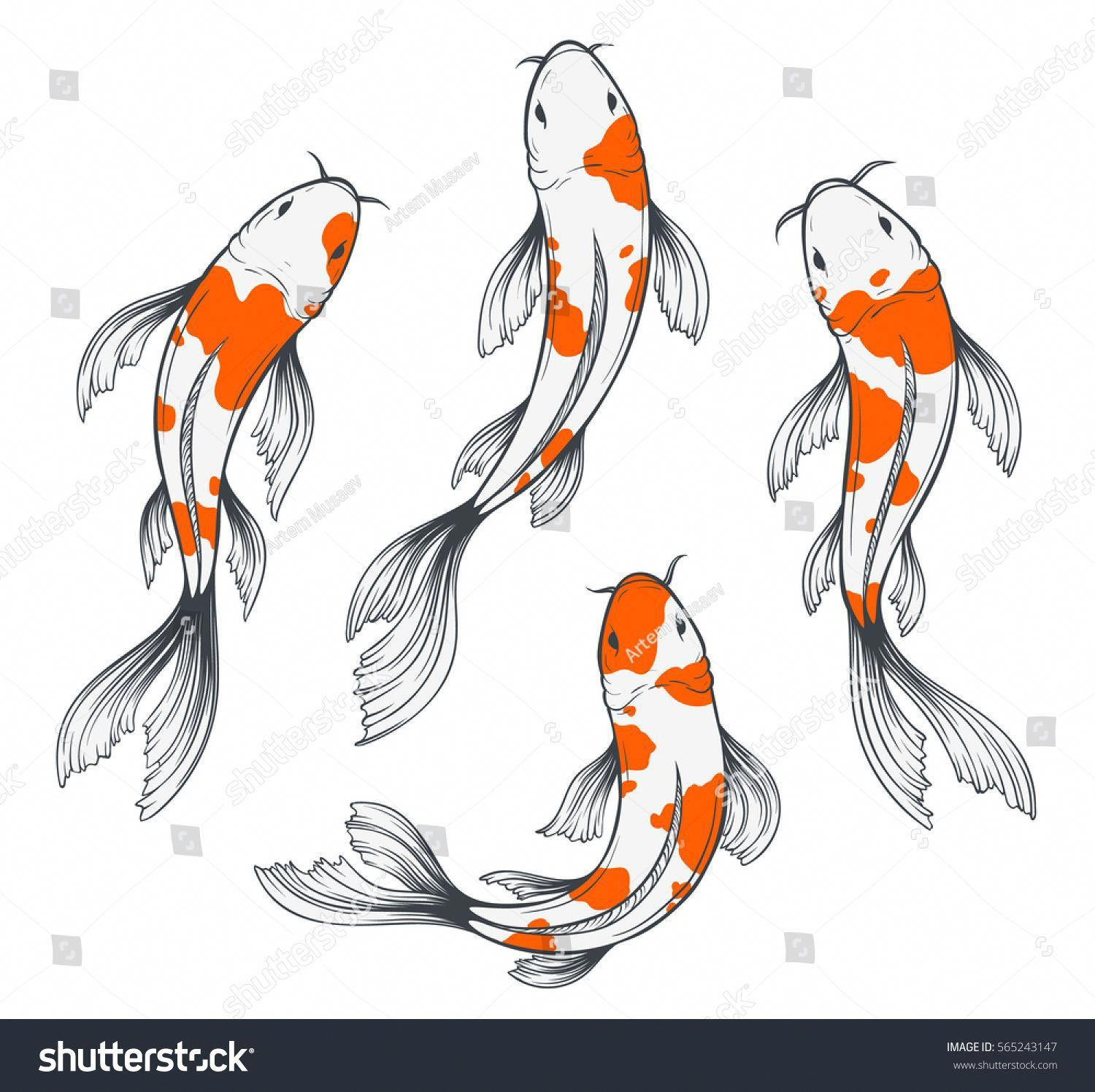 Wallpaper #4f2e6 Koi Fish Heart Original Watercolor Painting Etsy