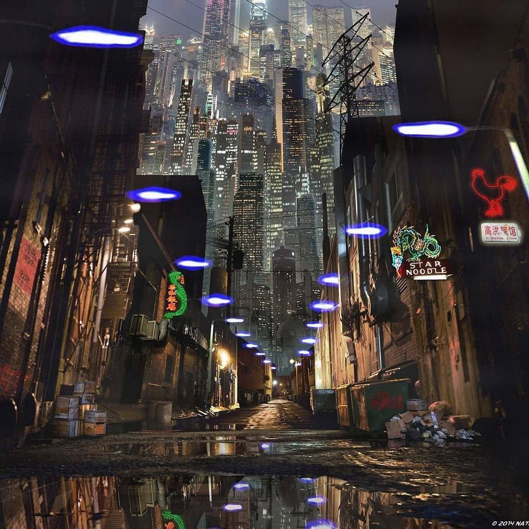 Wallpaper #OddBMpMB4Oq-IITvxDZL287 Cyberpunkneoncityinstagramart by Nate Halley