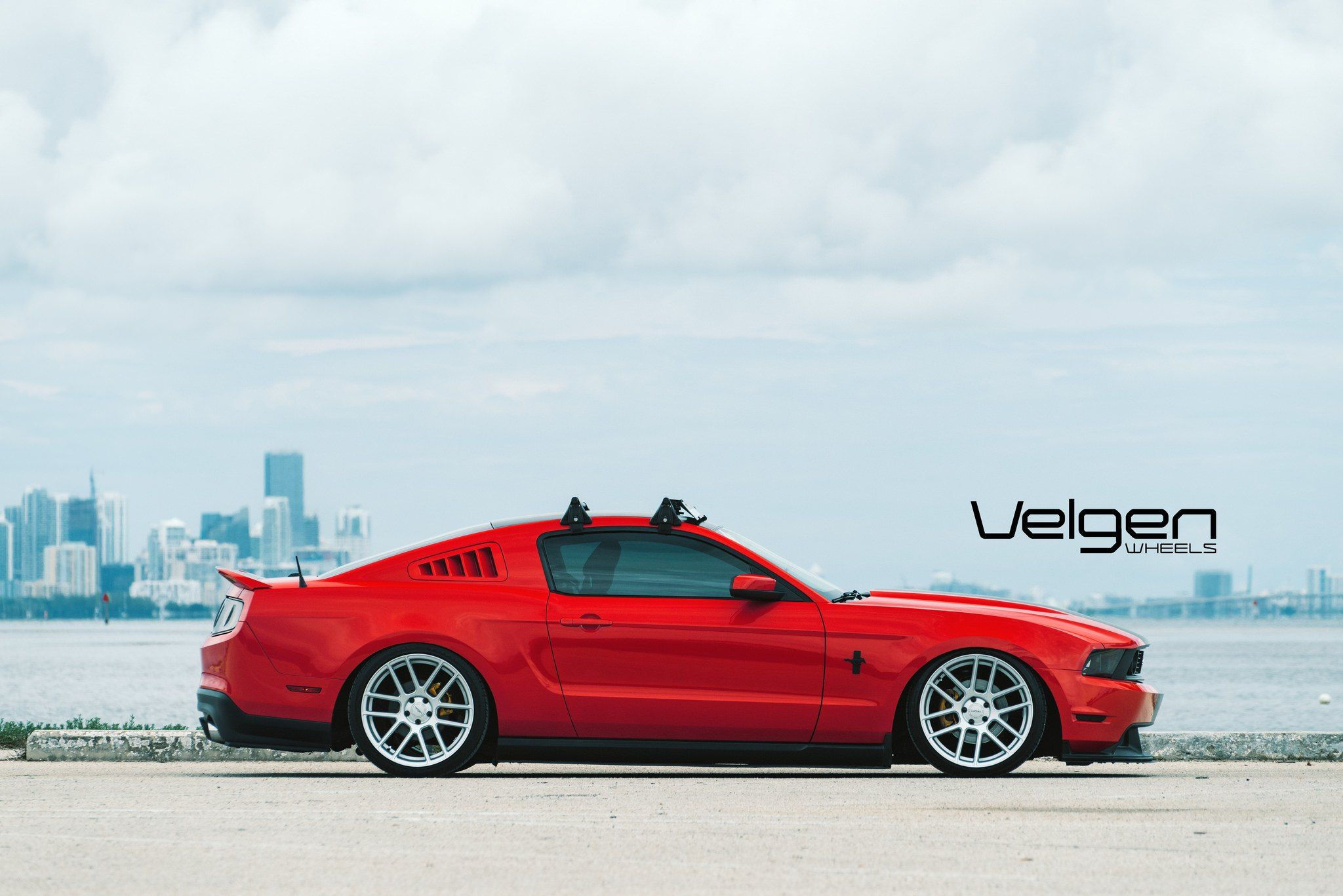 Wallpaper #NXQvw44B_8f4nGFajXD922 Slammed Mustang GT with Black Headlights on Velgen Wheels Black