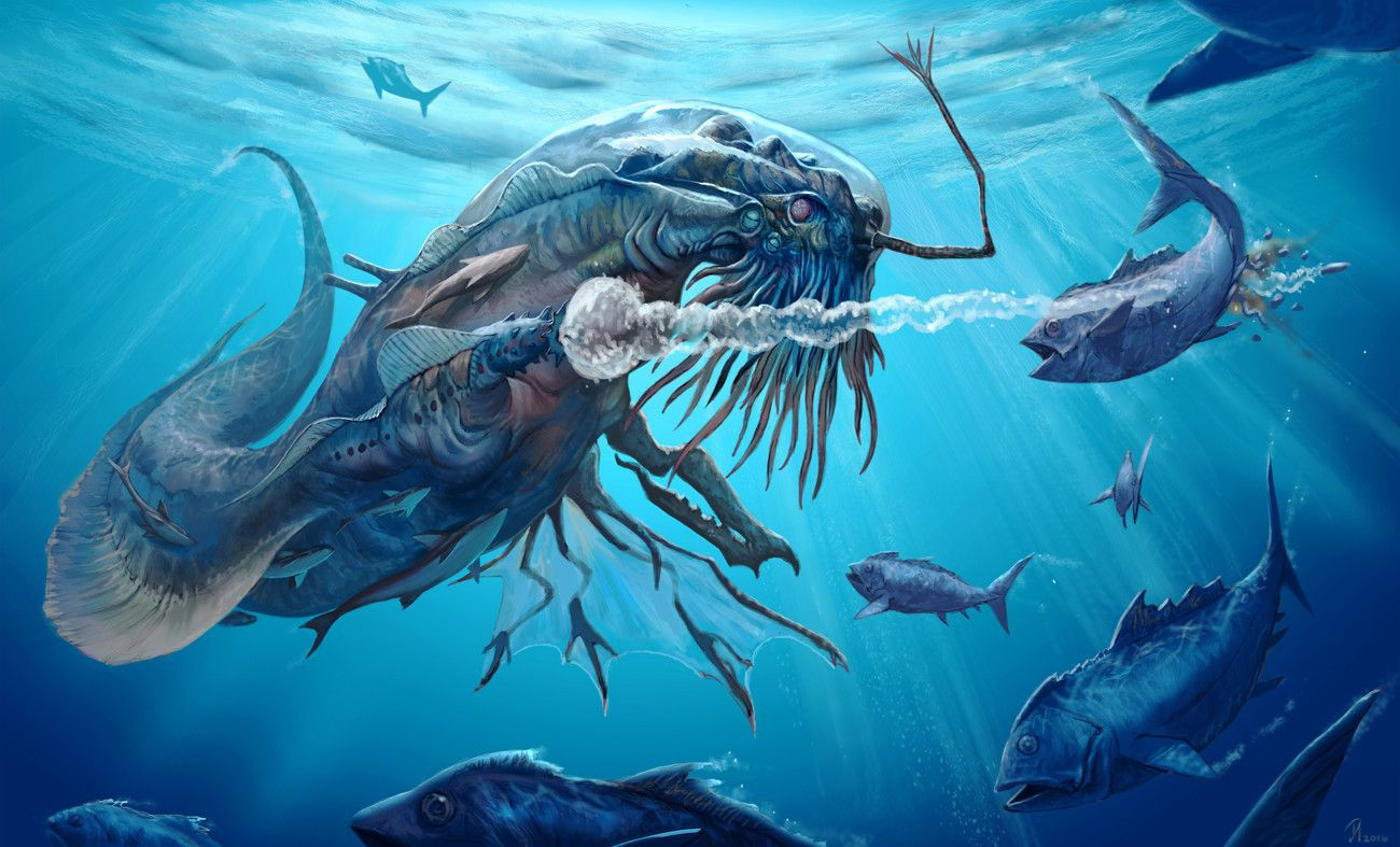 Wallpaper #6WgjJJMBSpphPi3-6Te2118 Artstation Undersea Shooter Dave Melvin Alien Creatures Creatures