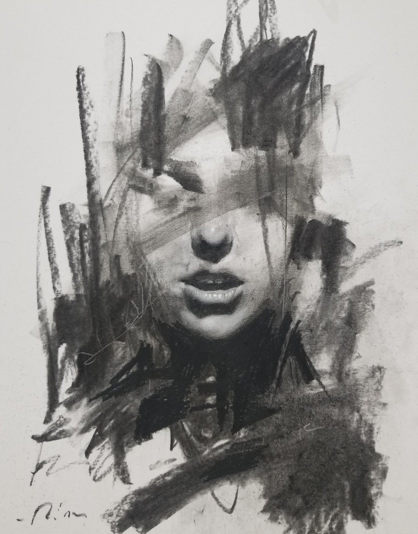 Wallpaper #aWdbBJMBSpphPi3--bfl27 Charcoal Sketch Charcoal Art Abstract Charcoal Art Portrait Drawing