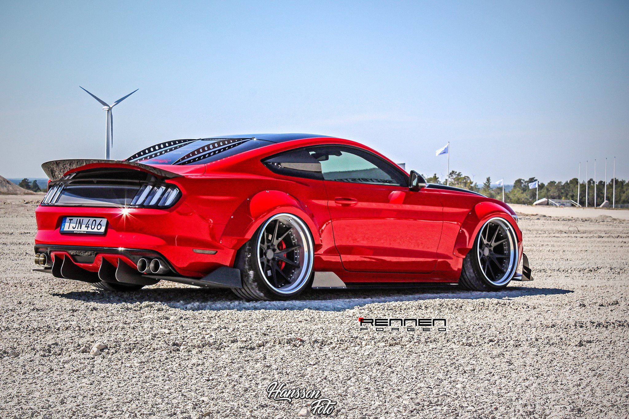 Wallpaper #pxnEB48BtGB6xQ78D1d446 Proper Tuning Detected Red Ford Mustang with Custom Body Kit Ford