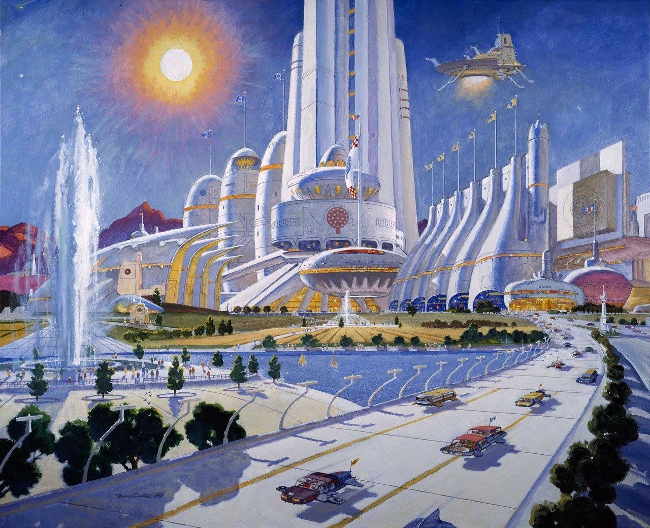 Wallpaper #shcGPpMBPLD5_VENWN5x211 Scifi Art on Twitter Retro Futurism Futuristic City Futurism Art