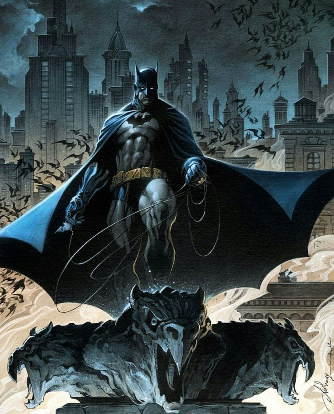 Wallpaper #jxkZHo8BtGB6xQ78tnig40 Batman on Top of a Gargoyle Batman Batman Comics Batman Artwork