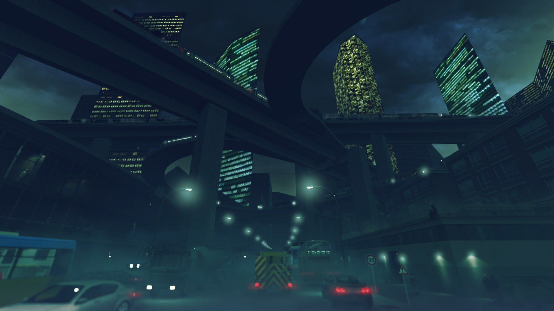 Wallpaper #cn1h9I4Bnwiau_P6iQ_b26 Corporate Center Krzysztof Smenda Cyberpunk City Night City Corporate