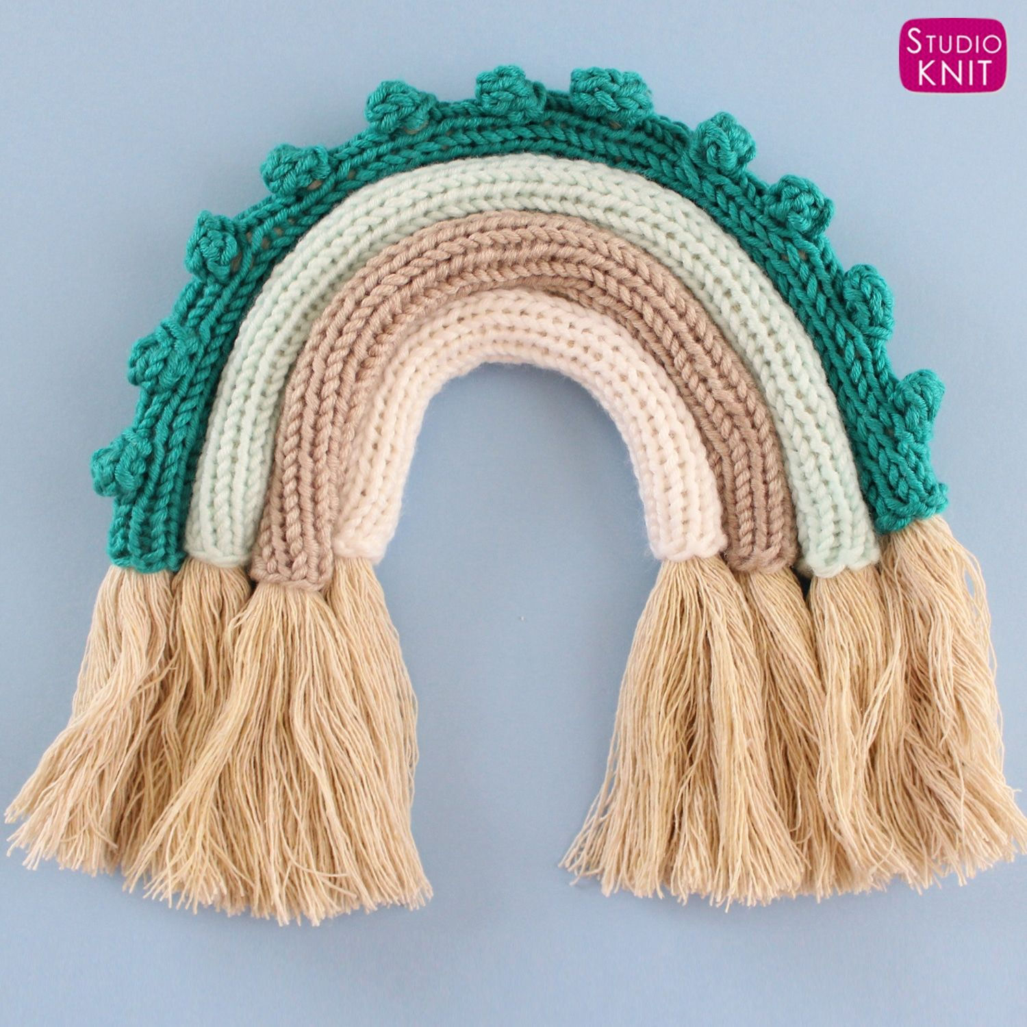 Wallpaper #HGdy7ZIBSpphPi3-_1jy197 Boho Knitted Rainbow Wall Hanging Knitted Heart Pattern Knit Stitch