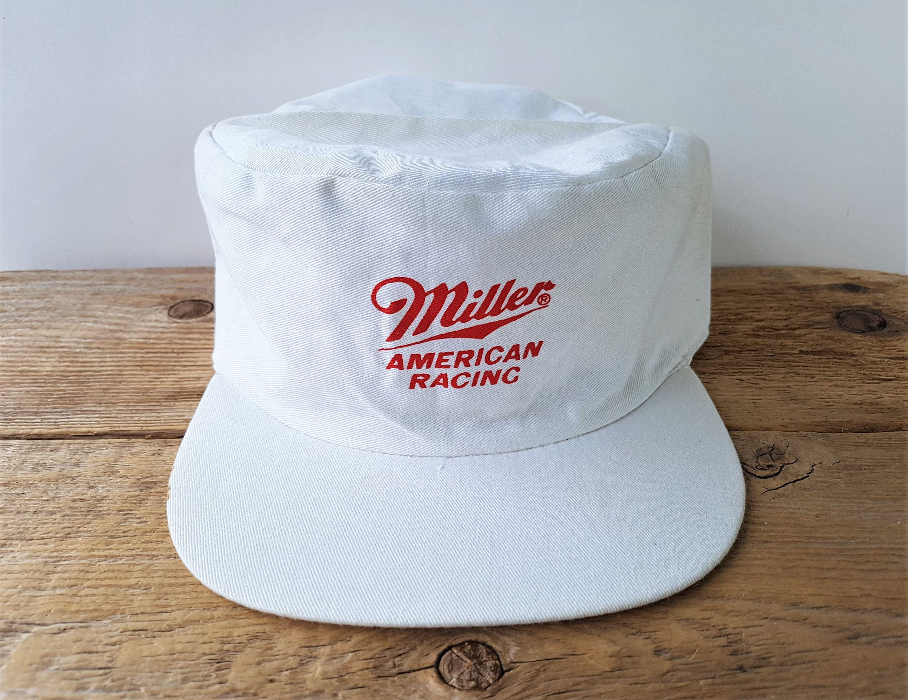 Wallpaper #PmfbDpMBSpphPi3-3OwJ425 Vintage 80s Miller American Racing White Painter Cap White Pillbox