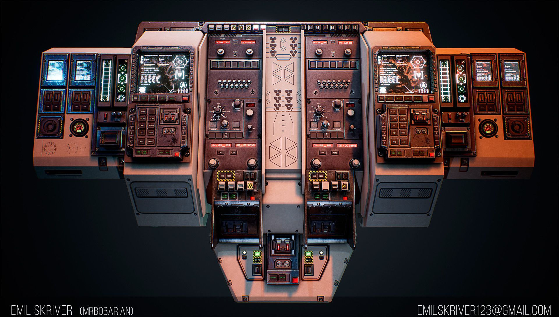Wallpaper #-RkGJY8BtGB6xQ789YUw46 Scifi Cockpit by Emil Skriver Sci Fi 3D Cgsociety Spaceship