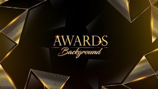 Wallpaper #_7g21pIBJvJKYCmEItw-357 Black Golden Polygonal Edge Triangle Corner Awards Background