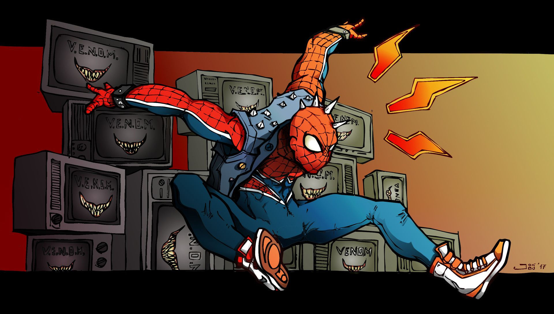 Wallpaper #k1hyNJMBzN9vxX34Njw2485 Hobart Brown Spider Punk Earth 138 Spiderman Art Spiderman