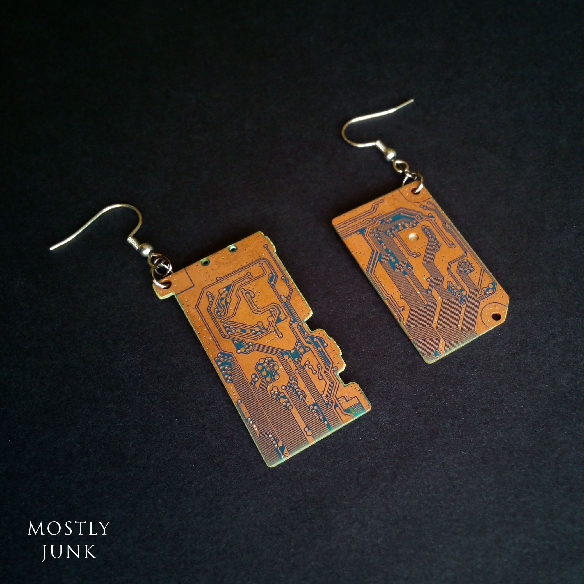 Wallpaper #QubWMpMBA7IOc3WmGhLe402 Asymetric Cyberpunk Copper and Blue Pcb Earrings Repurposed Etsy