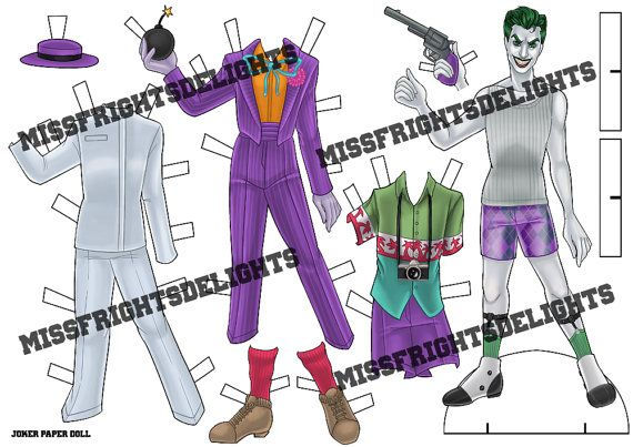 Wallpaper #z7gB2ZIBJvJKYCmE2Or-436 The Joker Inspired Dress Up Paper Doll by Missfrightsdelights Paper