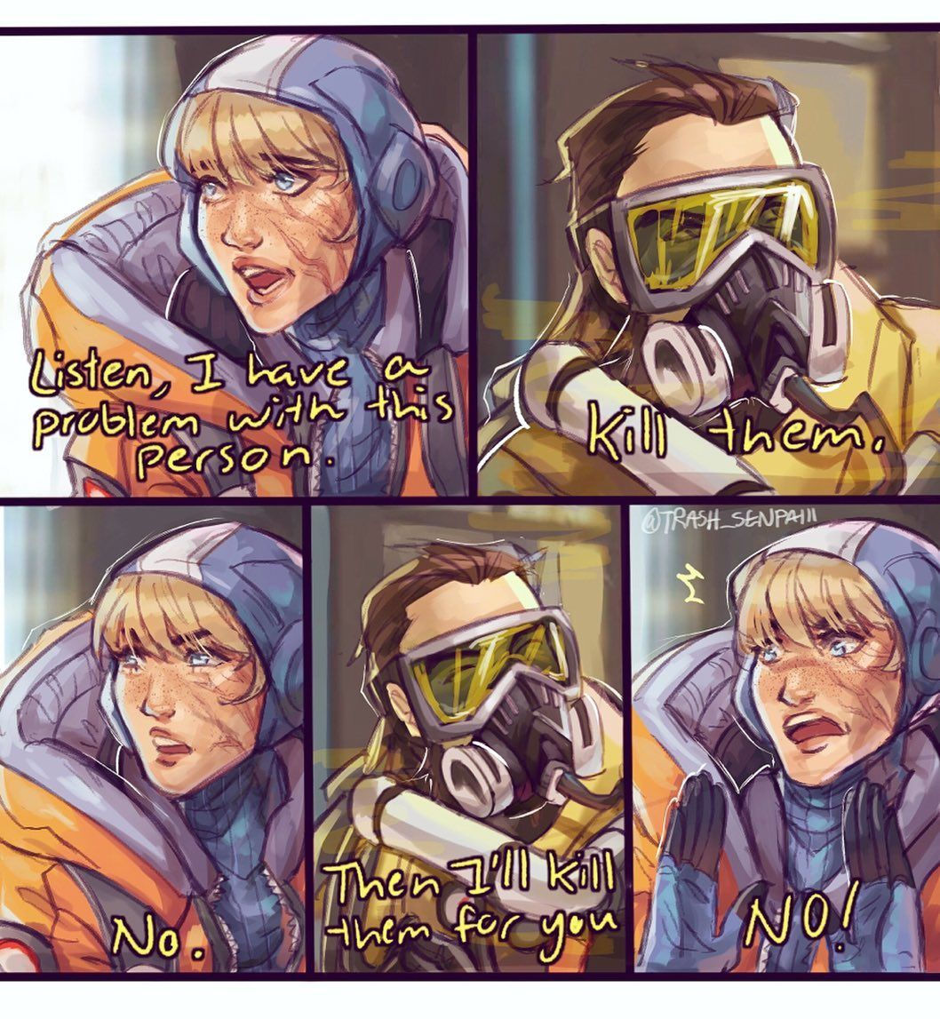Wallpaper #yme6EpMBSpphPi3-Bfym313 Wattson and Caustic by Trash Senpaiii Apex Legends Legend Apex