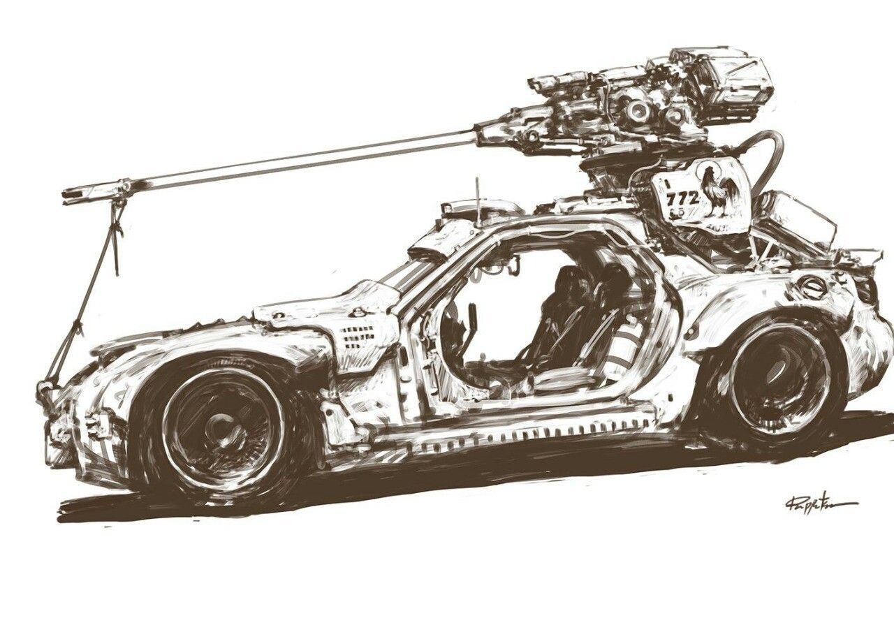 Wallpaper #LBlTJI8BtGB6xQ78qYWJ38 Rx7 with a Mounted Railgun Cool Car Drawings Pencil Drawings Foto