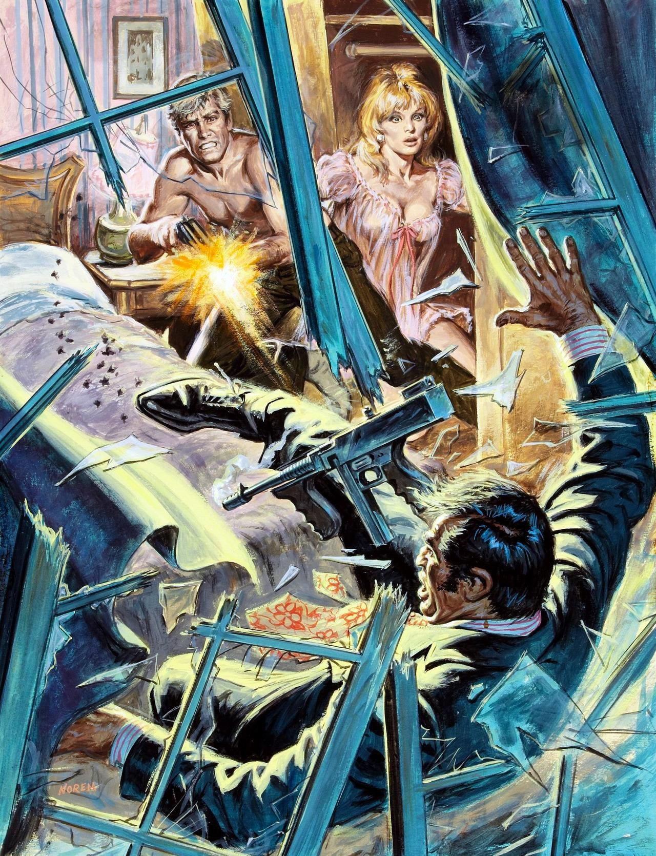 Wallpaper #KWch-ZIBSpphPi3-vozd309 Earl Norem the Intruders Mans Life Magazine Story Illustration