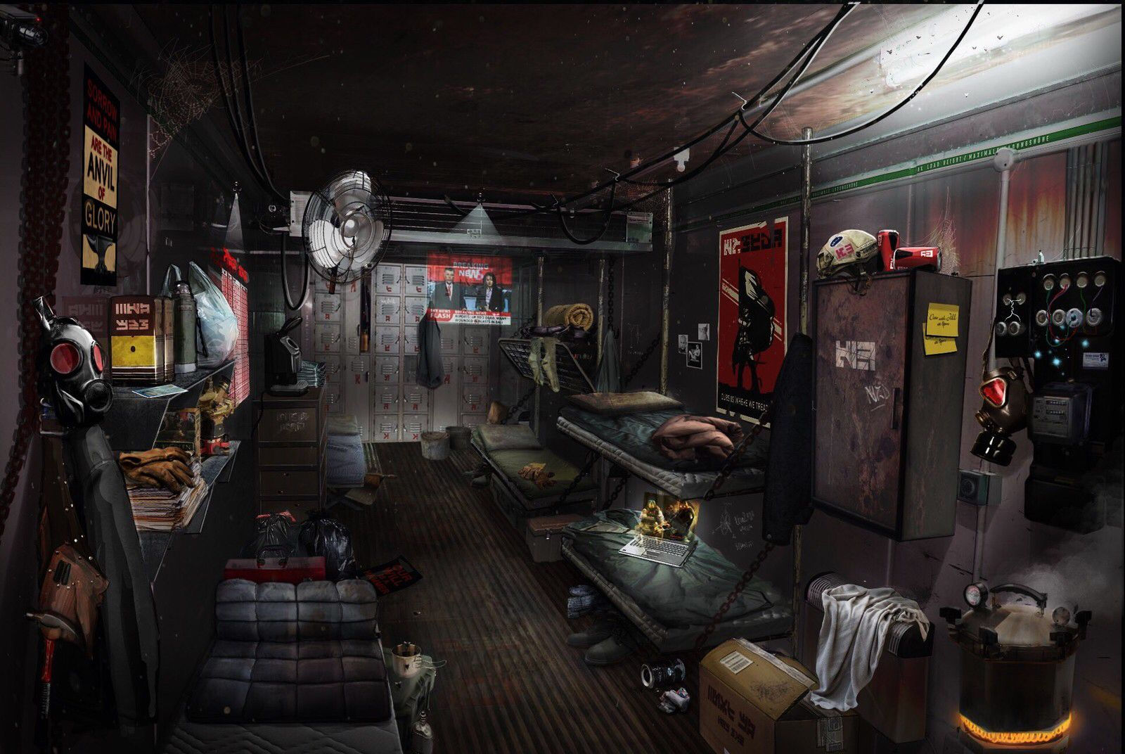 Wallpaper #PKeVMpMBlSzal8H1Ttud151 Helghan Housing Container Interior Michel Voogt Cyberpunk Room Sci