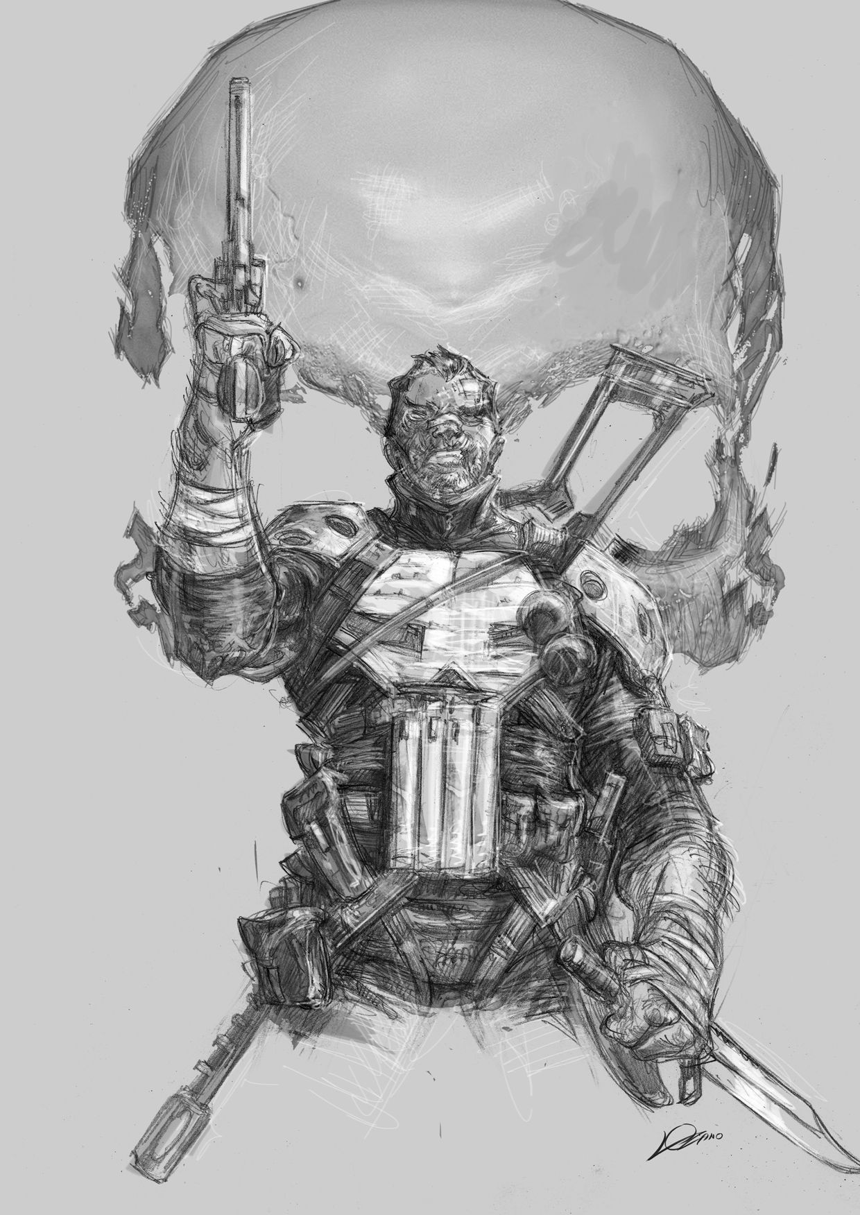 Wallpaper #KEC6L5MBJhL2WPbaNL4t144 The Punisher Sketch by Alexander Lozano the Punisher Punisher Artwork