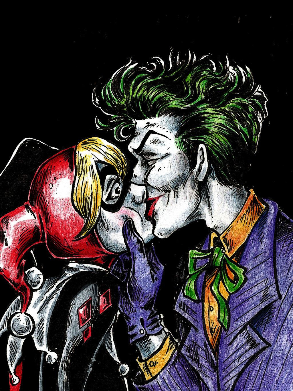 Wallpaper #vmdL-ZIBSpphPi3-W4zc143 Harley Quinn and the Joker by Elainascissorhandsdeviantartcom on
