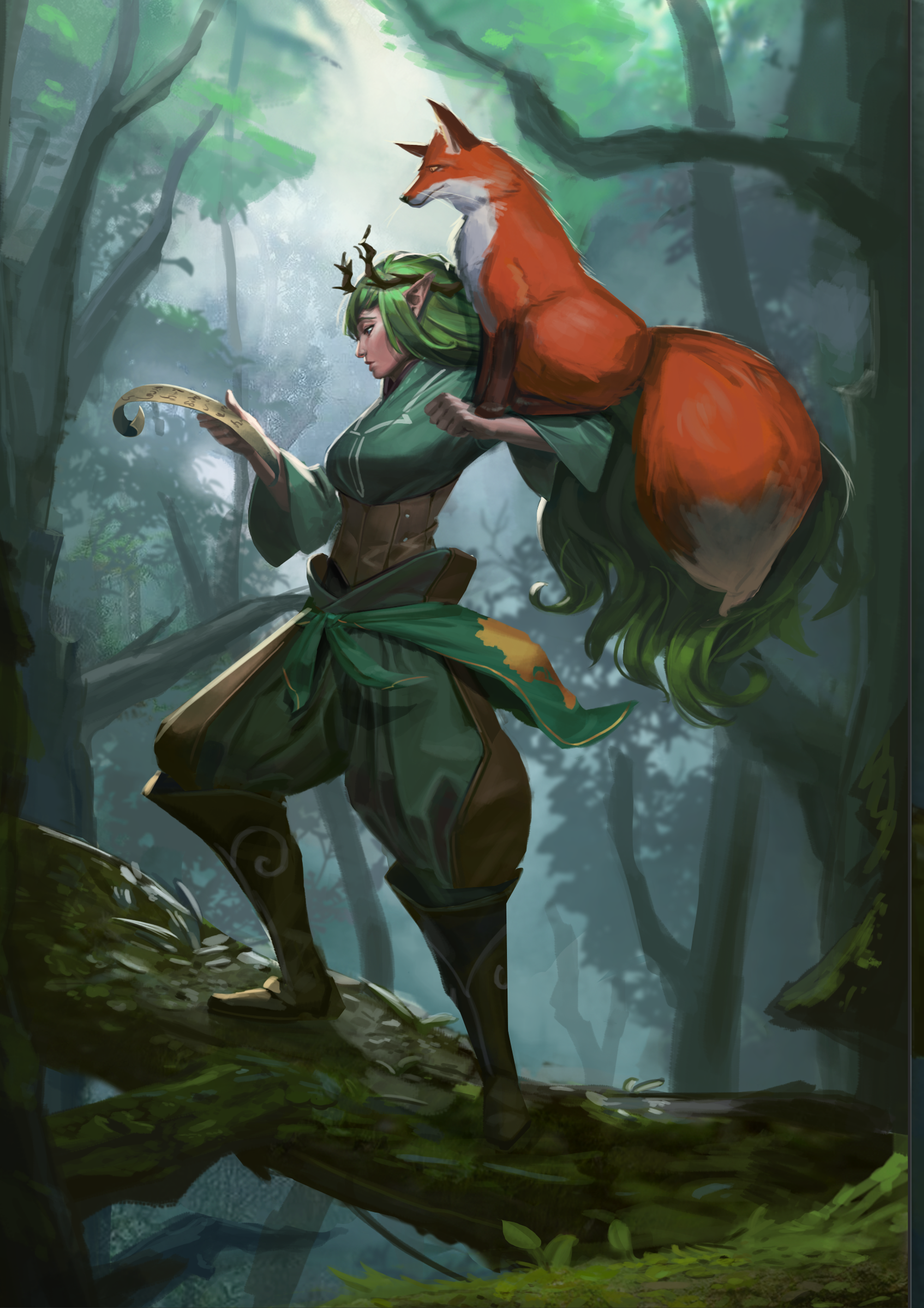 Wallpaper #FljiM5MBzN9vxX34CjrH83 Calista a Dd Wood Elf Druid Art by Quardri Fantasy Artwork Fantasy