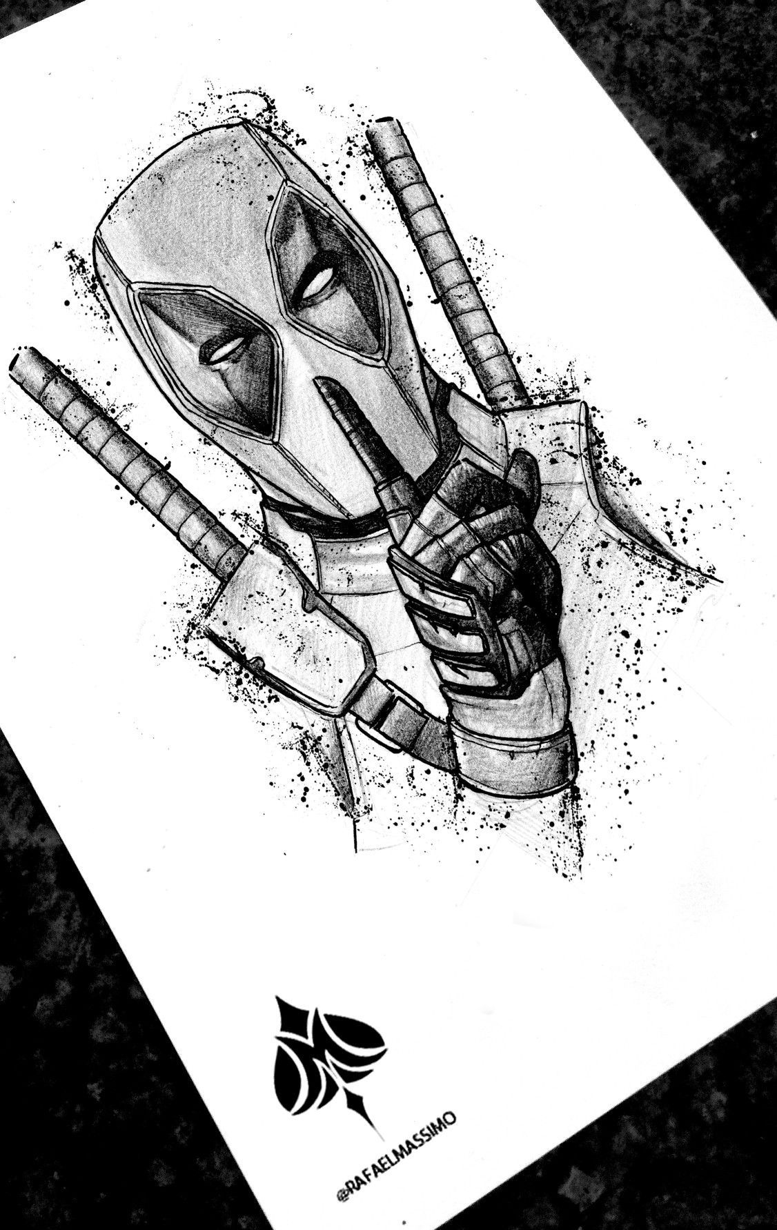 Wallpaper #Xx1nLZMBlOZrFDOkIND7248 Blackwork Sketch Sketchwork Deadpool Marvel Baby Groot Anime