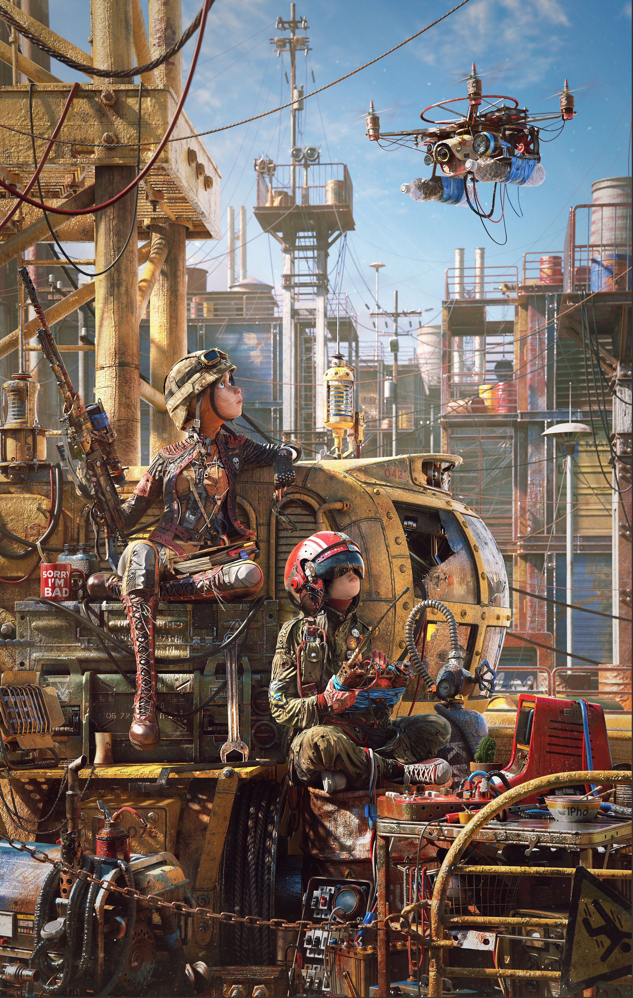 Wallpaper #_H1O8I4Bnwiau_P6ngVG28 Rusty Skies by Michael Black Steampunk Art Futuristic Art Sci Fi