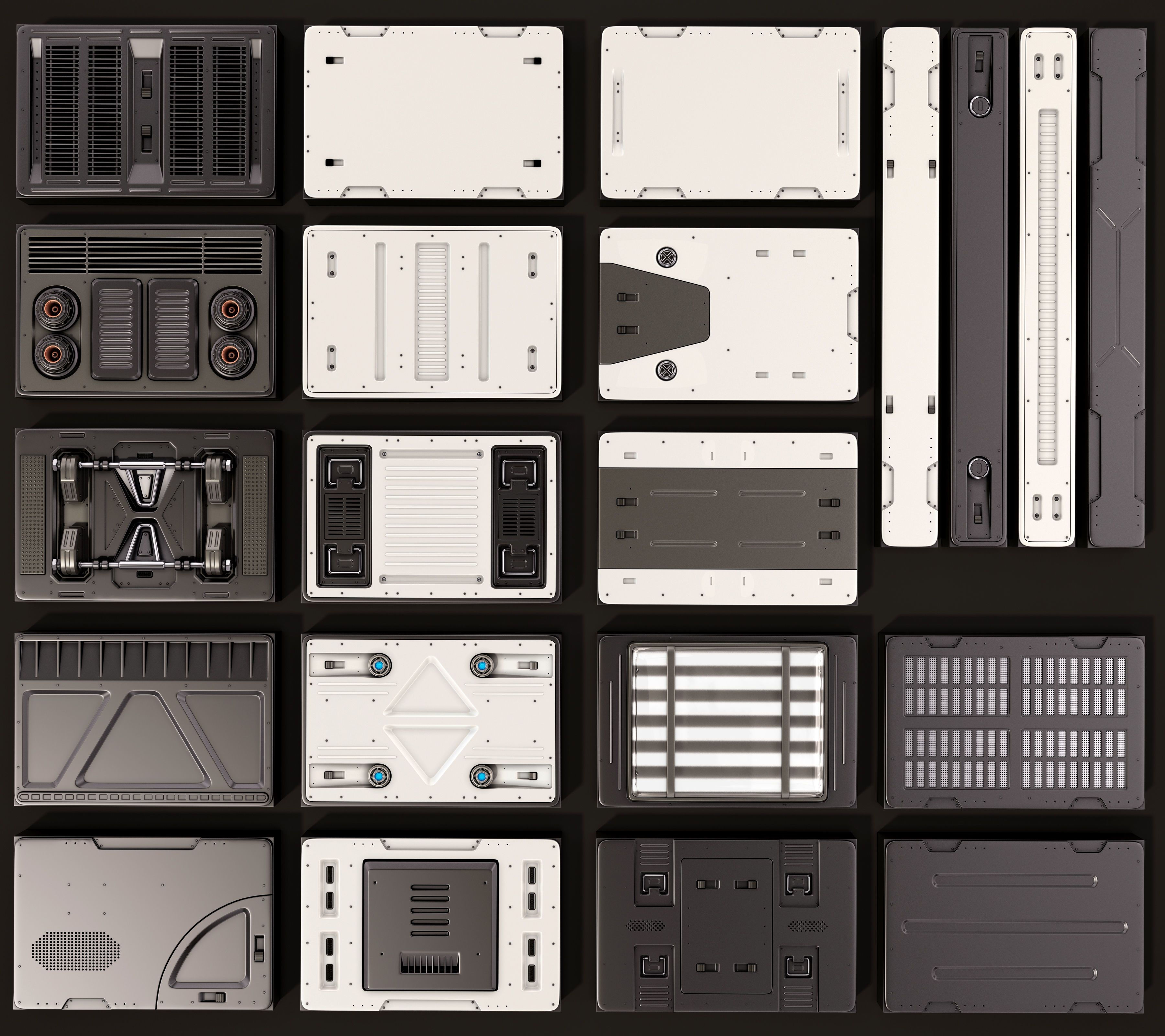 Wallpaper #P3SRvo4B_8f4nGFaIGyL34 Sci Fi Panels Kitbash 3D Model Max Obj Fbx Mtl 1 3ds Max Geometric