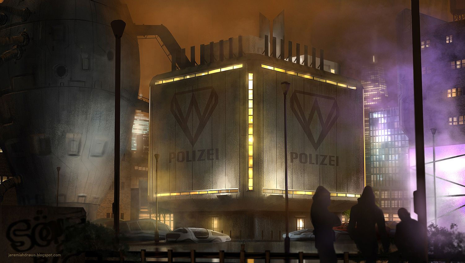 Wallpaper #CRk6JI8BtGB6xQ78J4Ut5 Police Station by J Humphries on Deviantart Cyberpunk Police