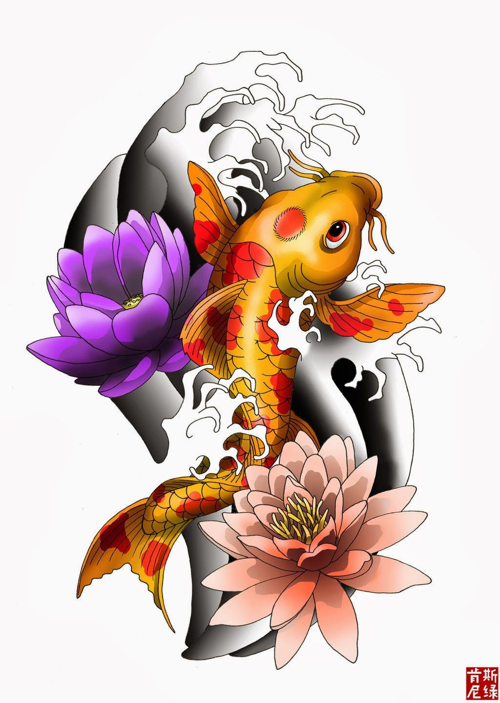 Wallpaper #5e6bc Black Yellow Koi Fish Fish Koi Tattoo Png and Vector with 5016 the