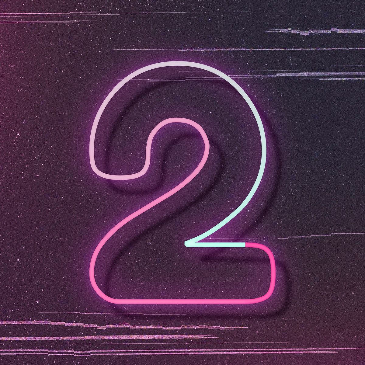 Wallpaper #s2dH-ZIBSpphPi3-74wo405 A Neon Sign with the Number Two in Its Center on a Dark Background