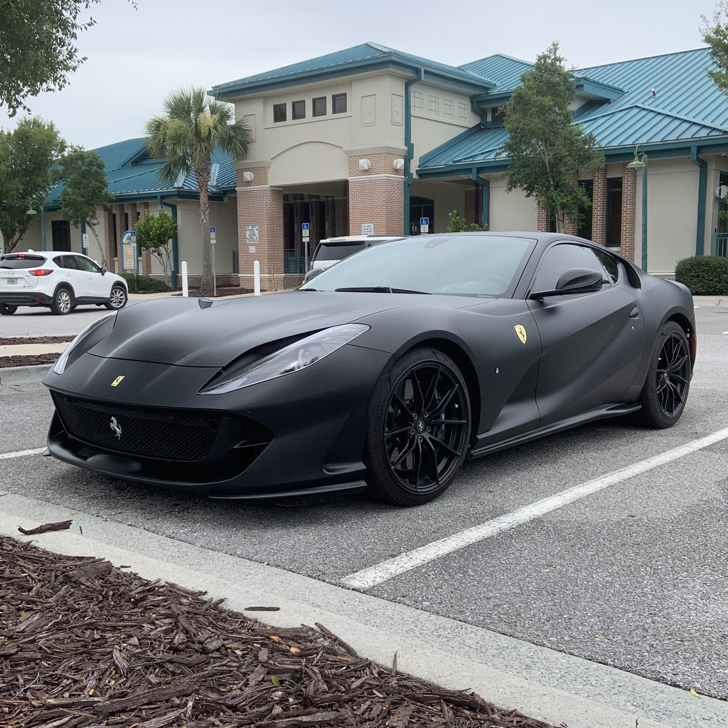 Wallpaper #GEZsVZcBqAgmjOk2hl5k226 Matte Black 2020 Ferrari 812 Superfast in the Dmv Parking Lot Dream
