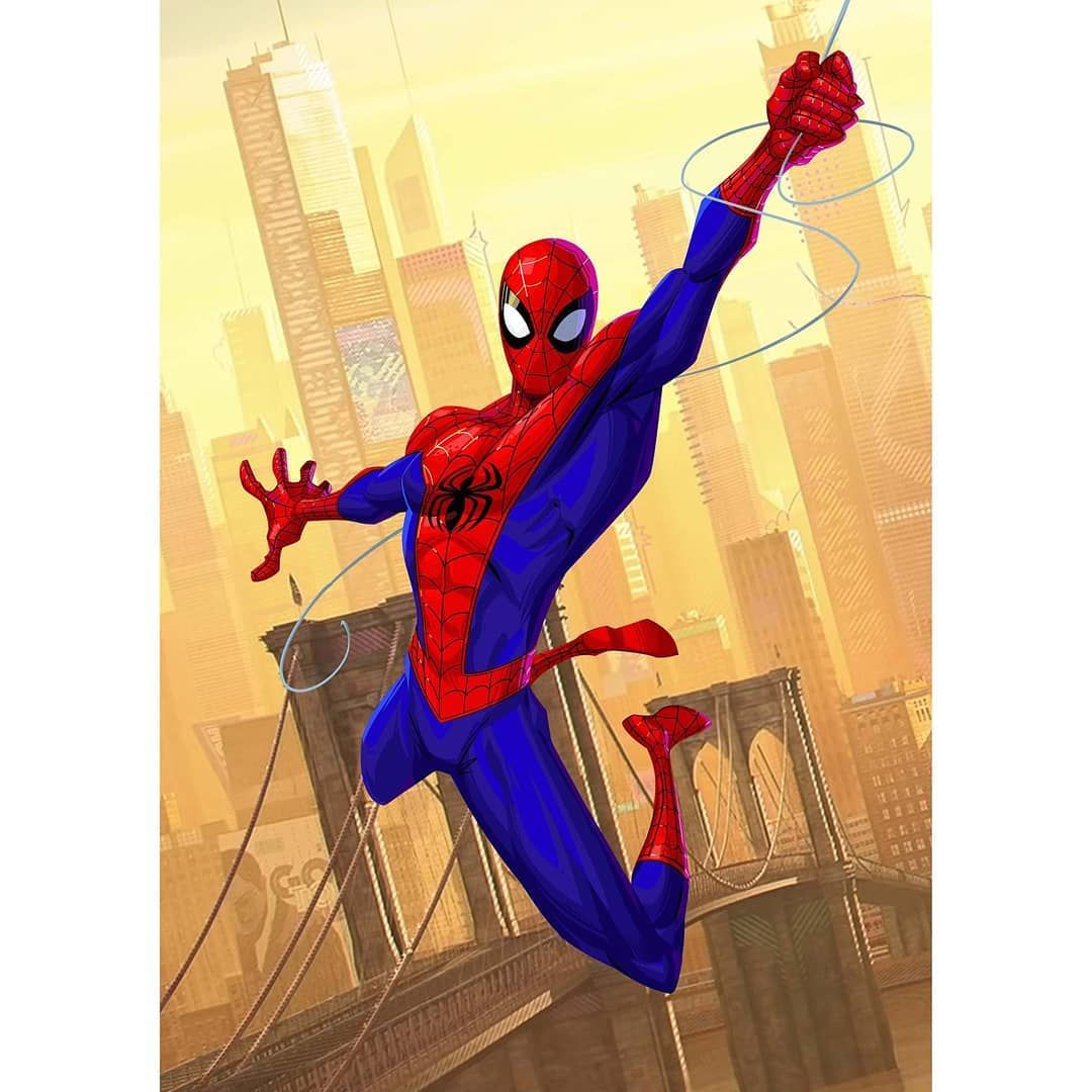 Wallpaper #AUC5MZMBJhL2WPba9sim97 And Heres Some More Official Work One of Peter Parker Swinging