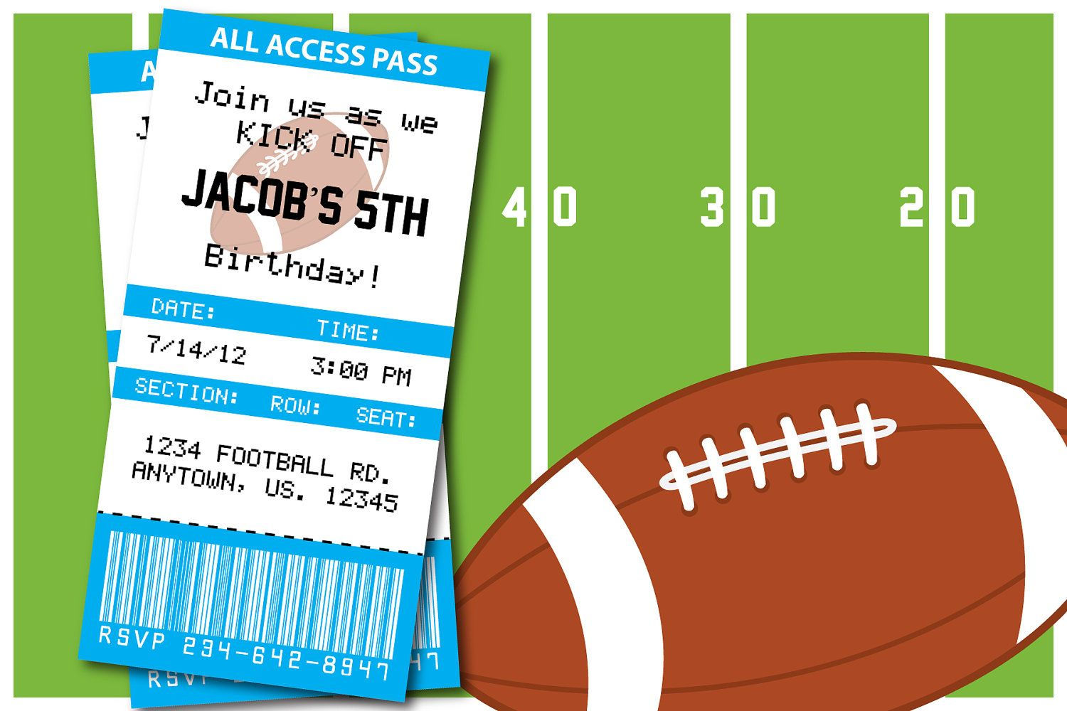 Wallpaper #f6344 Free Printable Football Birthday Invitations Drevio Free and