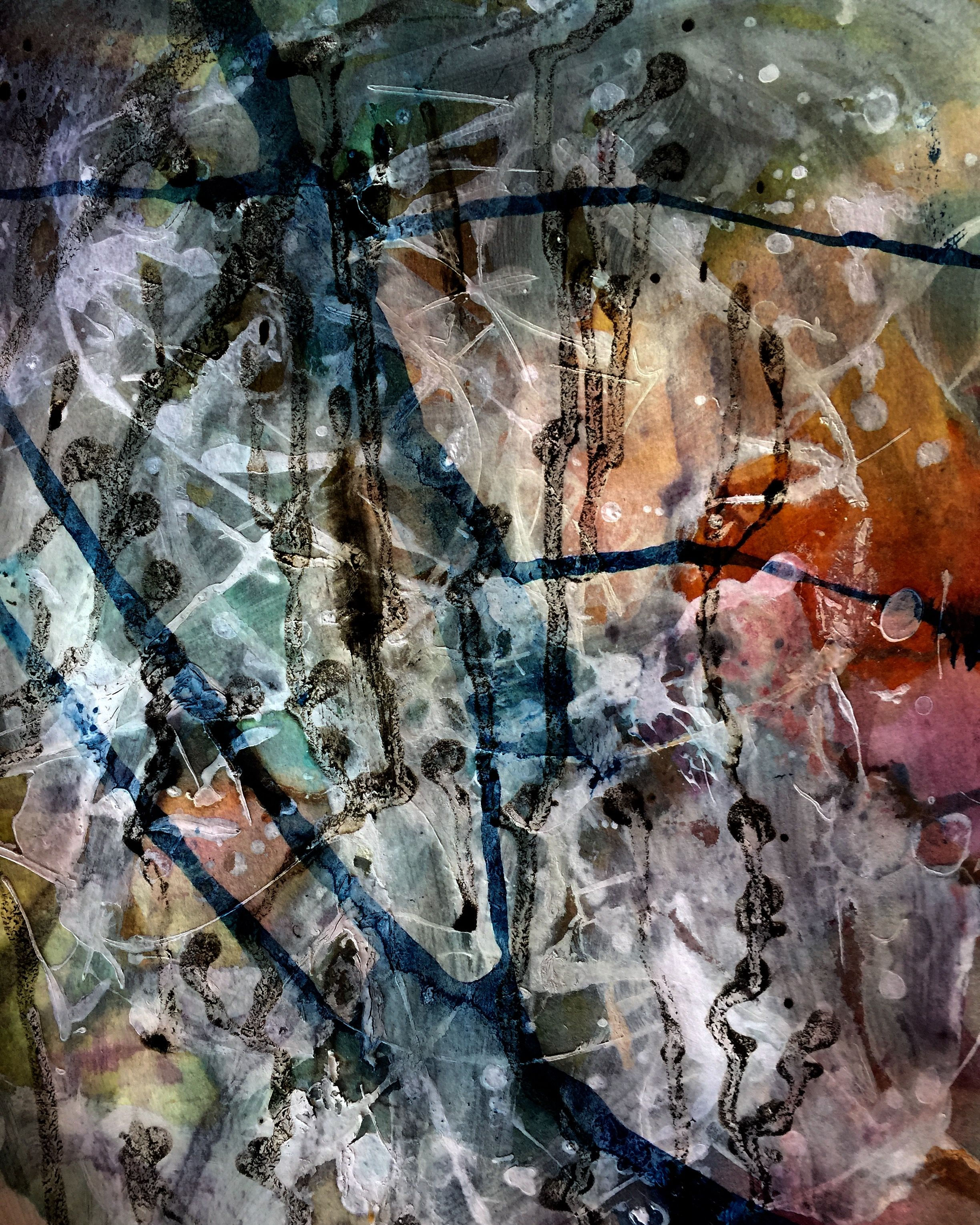 Wallpaper #ER0bLZMBlOZrFDOklM-g19 Abstract Painting by Shirley Johnson Ink and Acrylic on Paper Abstract