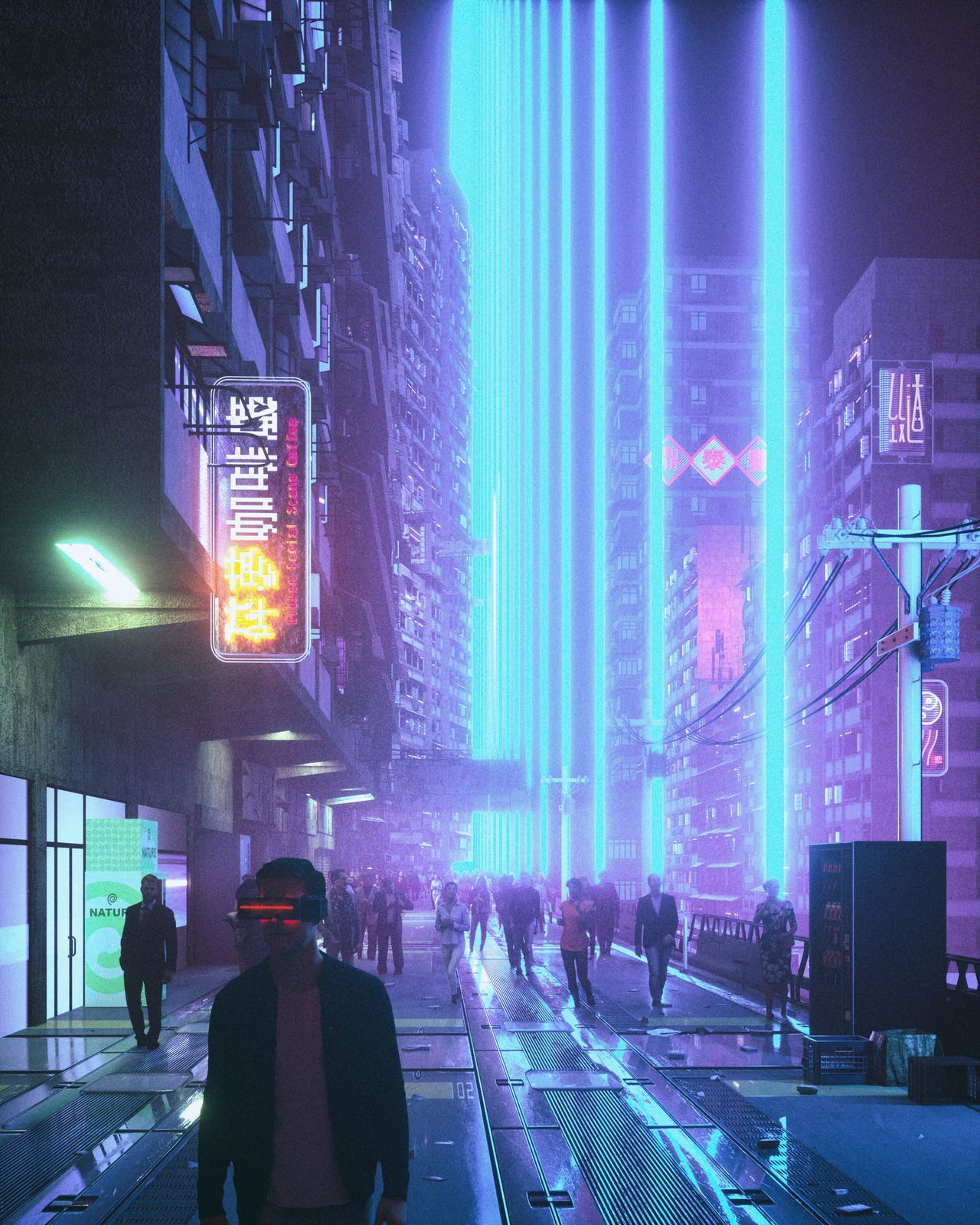 Wallpaper #ZBlvHo8BtGB6xQ78oHmz20 Neon Divide by Mike Winkelmann Cyberpunk Aesthetic Cyberpunk City