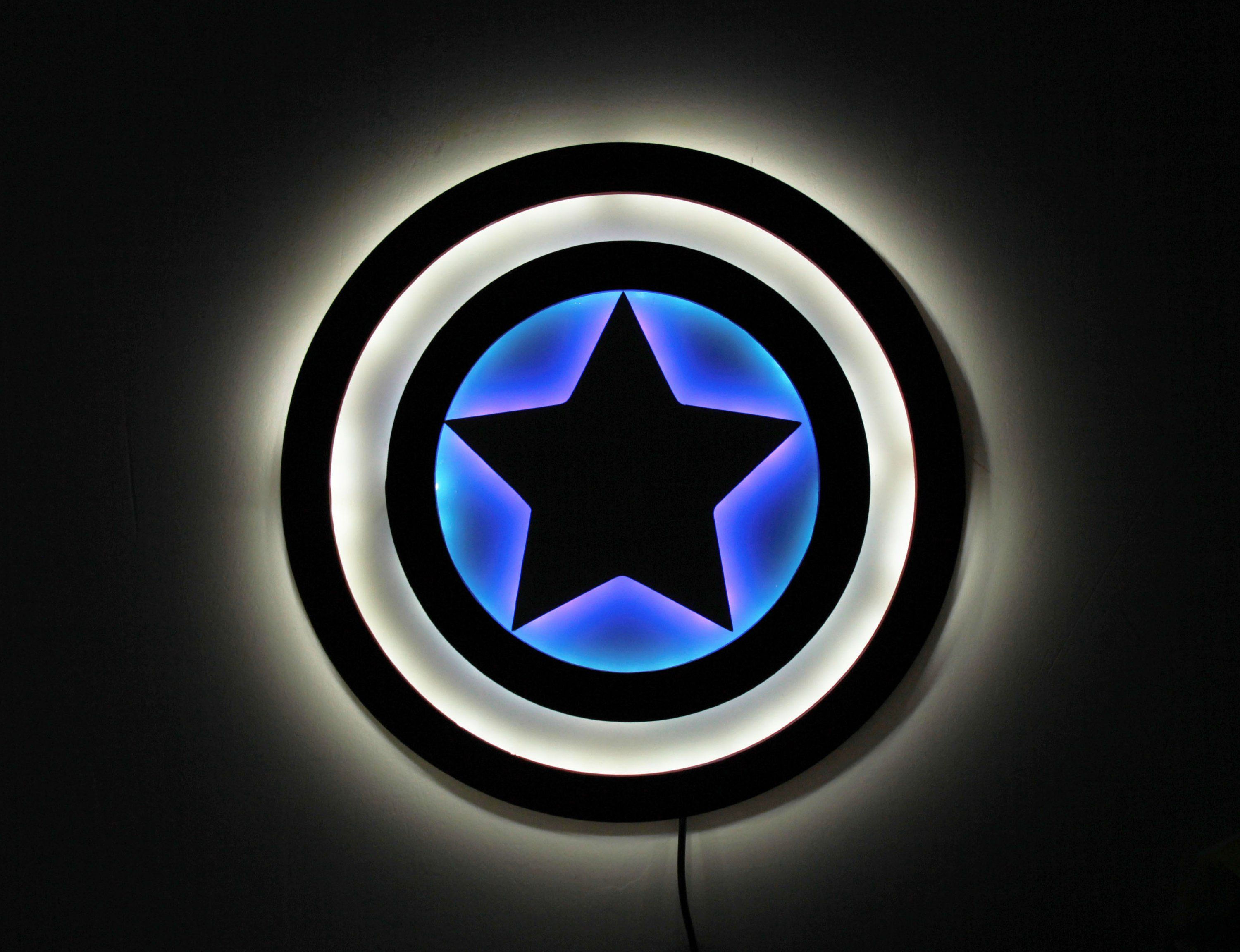 Wallpaper #UBURuY4BmMigT4UnqlUi38 Captain America Lamp Night Lights Avengers Superheroes Sign Etsy