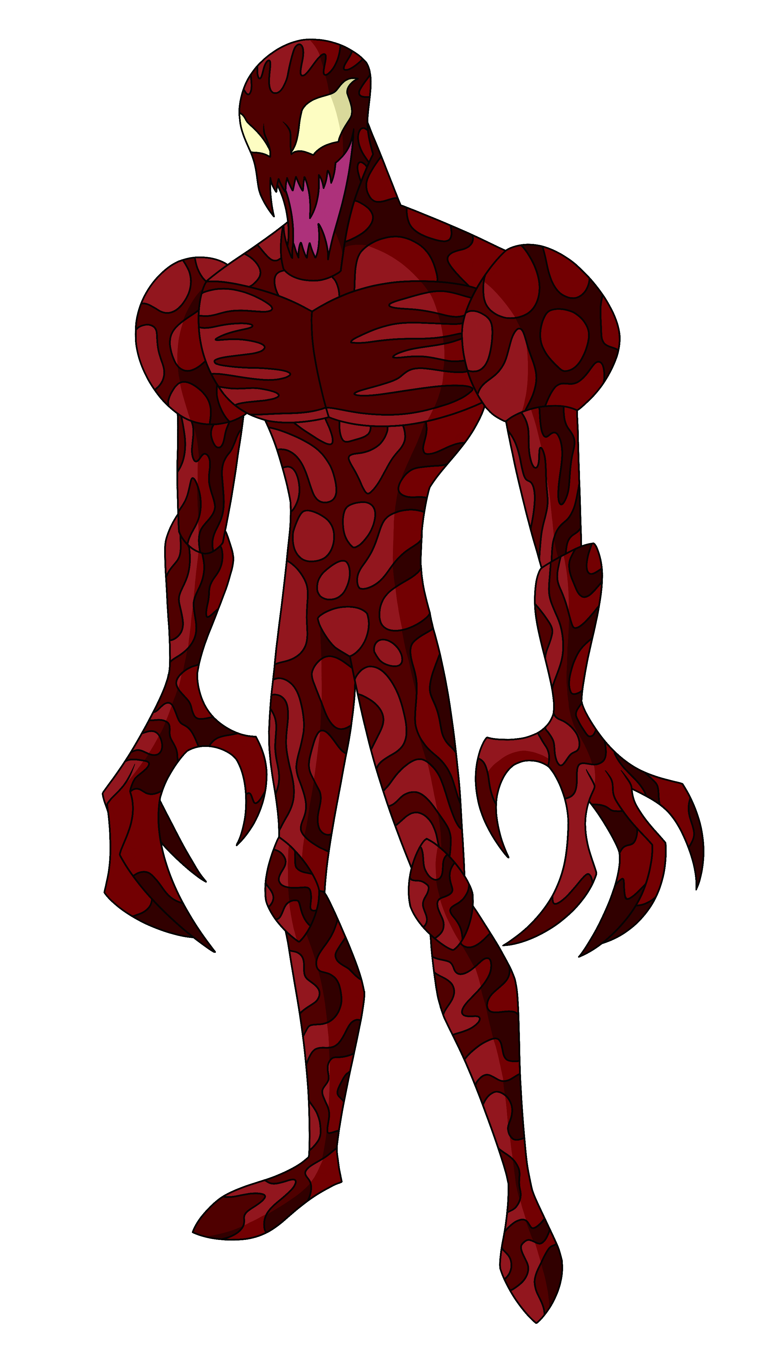 Wallpaper #_wCE644BSdW8dNouVRHU54 A Red and Black Cartoon Character with Big Fangs on Its Face Standing